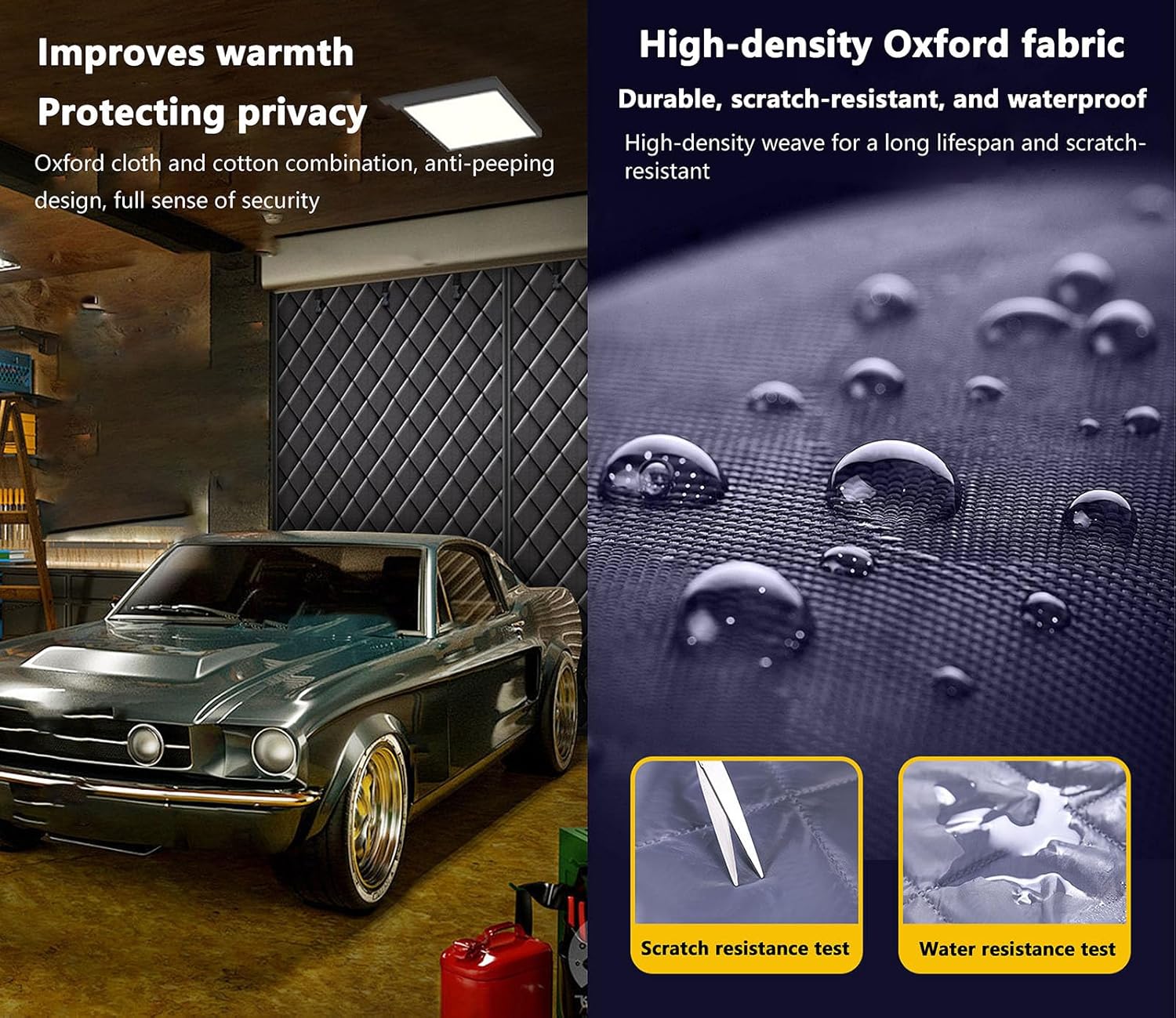 Garage Door Screen for Winter,Thermal Garage Door Insulation Kit,with Enhanced Weighted Bottom,for Carport Blanket Weatherproof,Soundproof(Size:8 * 7FT,Color:Black)