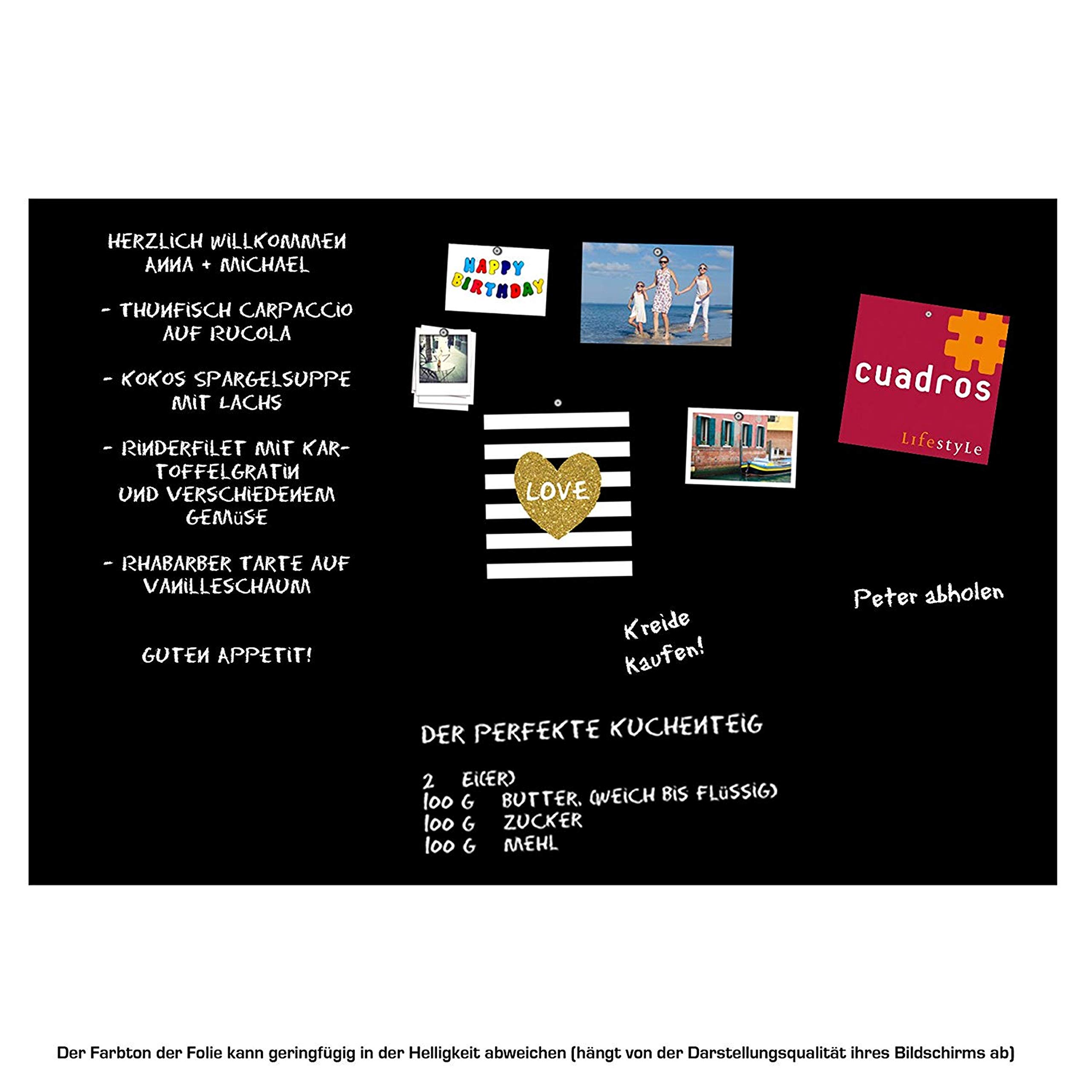 Cuadros Lifestyle Schoolbord Magnetisch 50 x 100 cm | Zelfklevende Folie | Vinyl- Schoolbordfolie Magnetafe l Magnetische Folie l Multifunctionele Schoolbordfolie | Zwart Cuadros Lifestyle Schoolbord Magnetisch 50 x 100 cm | Zelfklevende Folie | Vinyl- Schoolbordfolie Magnetafe l Magnetische Folie l Multifunctionele Schoolbordfolie | Zwart