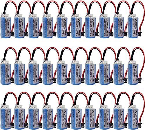 DCYNXC 30 Pieces CR17335SE-R3V Q6BAT PLC 3V 1800mAh Li-ion Battery for Mitsubishi Q25PRHCPU Q170HBATC QNS FANUC System with Plug