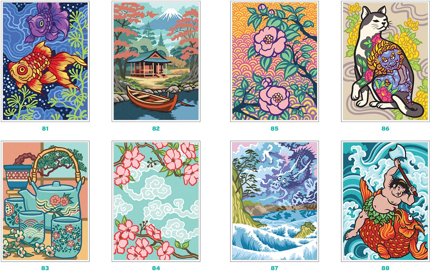 Coloriages mystères Trésors du Japon: Coloriez les chiffres et découvrez l'image