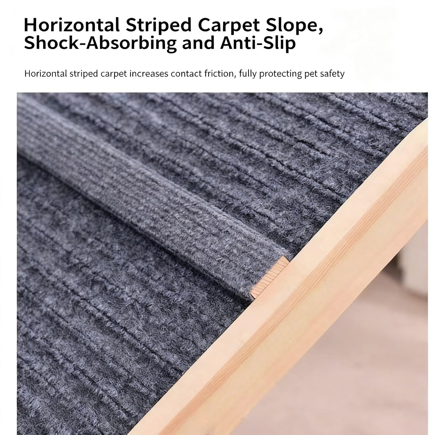 REHOOF Rampa para Perros Grandes De Madera, Plegable Escalera para Perros para Perros Apta, Rampa Perros para Subir Al Sofá, Subir A La Cama, Subir Al Coche,Fácil De Transportar Y Almacenar