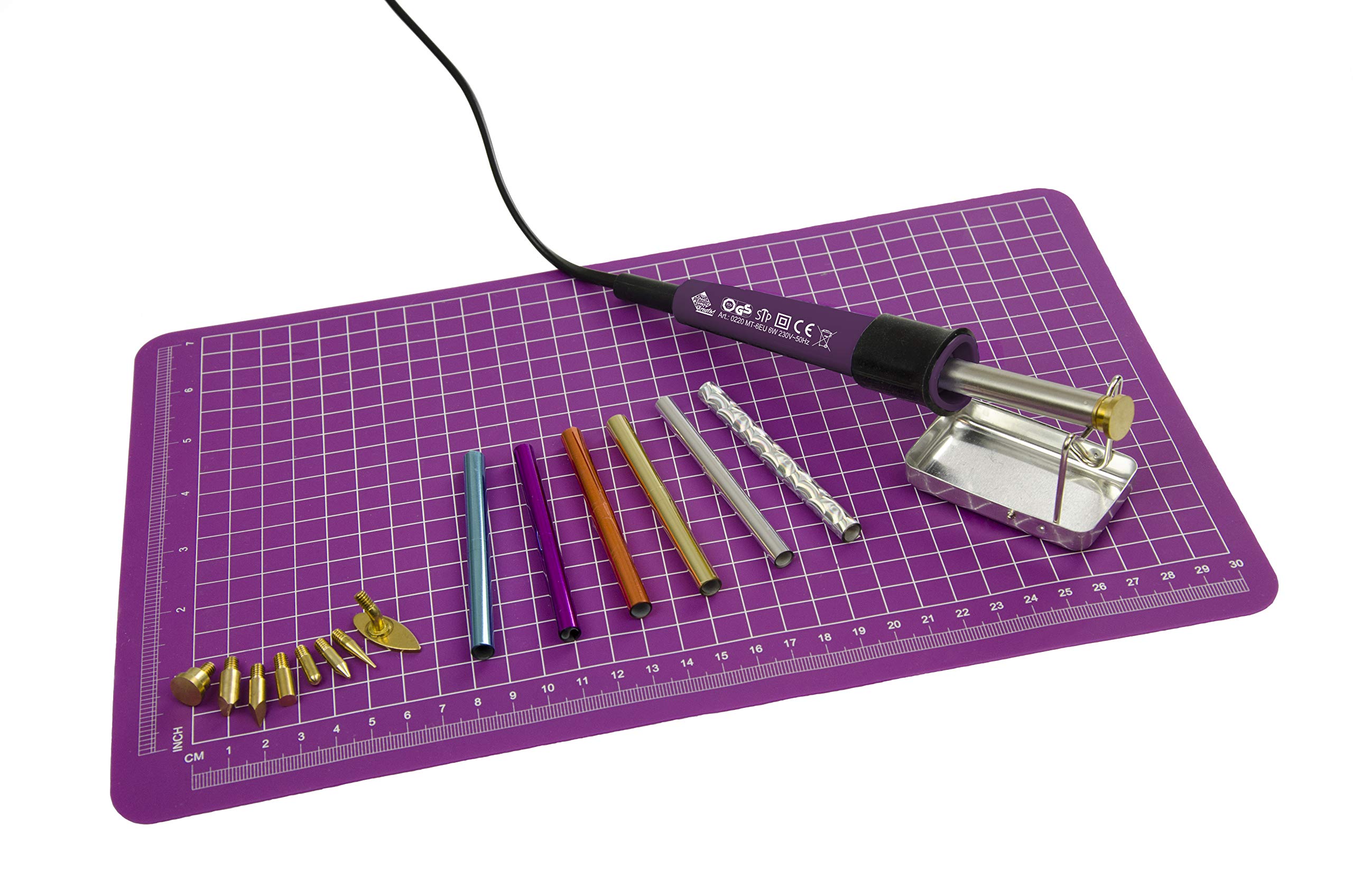 Pebaro Heissfolien-Prägestift Batteriebetrieben - Mit 6 Farbfolien & 2 Aufsätzen