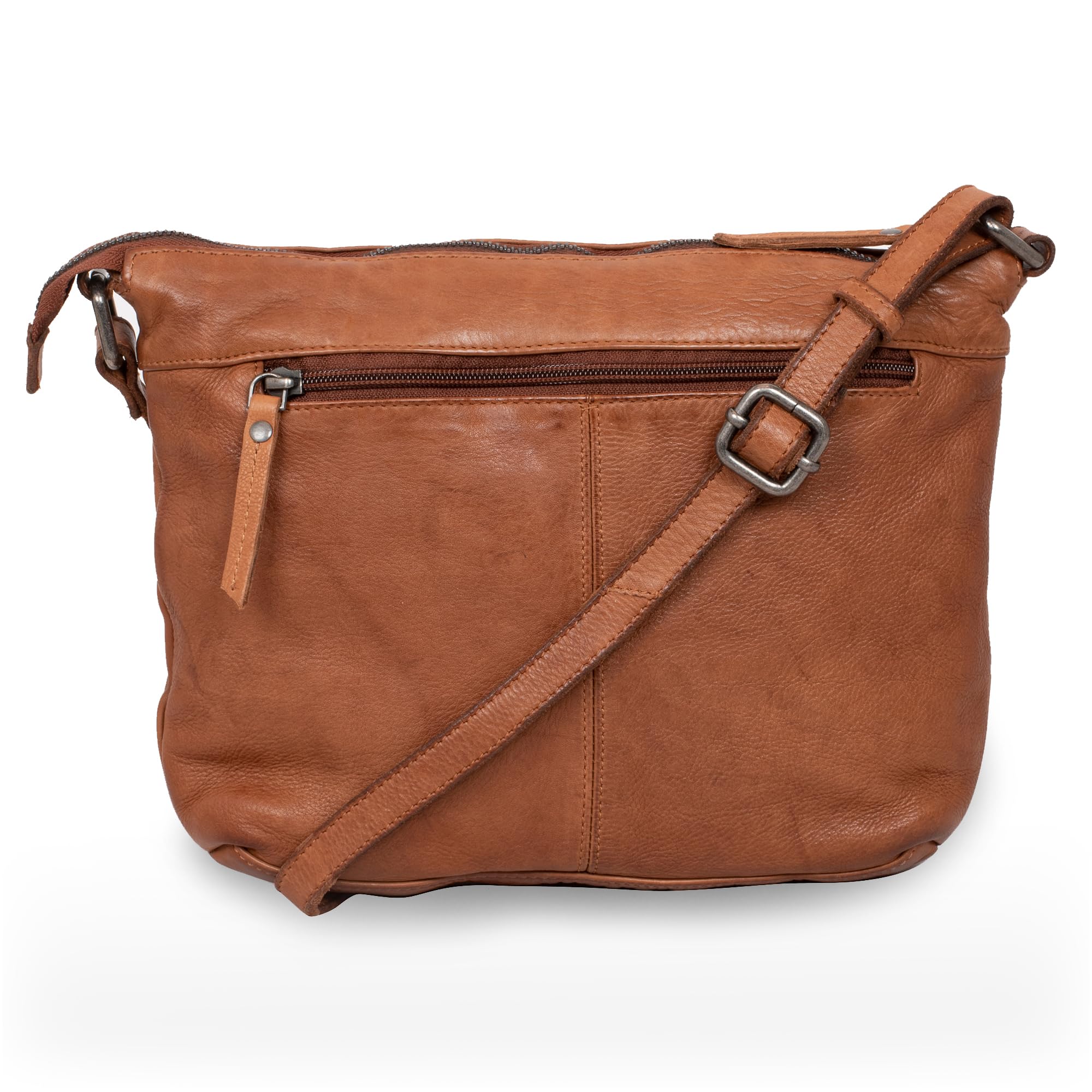 Fa.Volmer ® Umhängetasche – Crossbody-Bag aus Echtleder für Frauen – Used-Look – modisch, jugendlich & vielseitig – Modell: Ravenna
