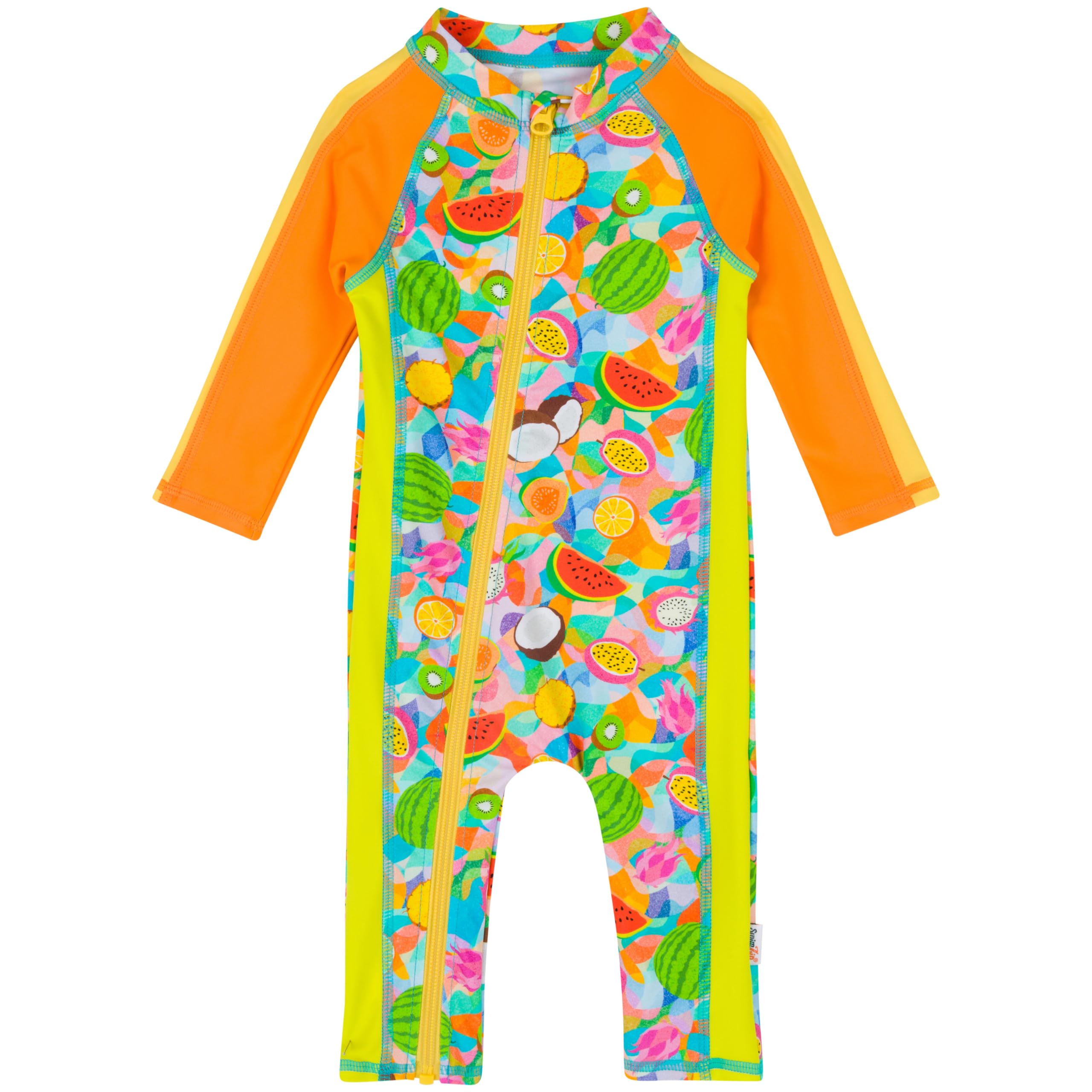 SwimZip UPF50+ Girls' Long Sleeve One Piece Swimsuit, Kids Bathing Suit