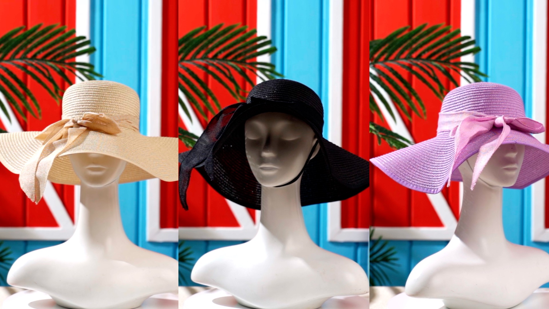 Jeyiour 12 Pcs Women Floppy Sun Hat and Heart Sunglasses Set miniatura 7