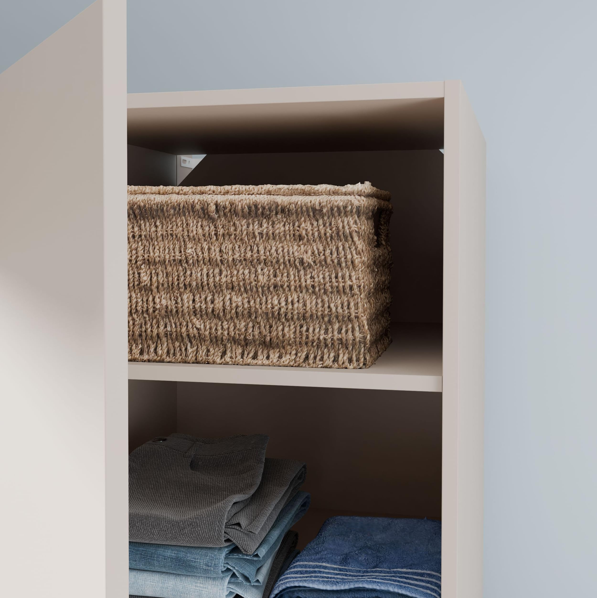 Forte WASHCAB 60 70, moderner Aufsatzschrank, 1-türig, Schrank zur Aufbewahrung von Putz- und Waschutensilien, Holzwerkstoff, Kaschmir Beige, 66 cm breit x 58,5 cm hoch x 67,4 cm tief