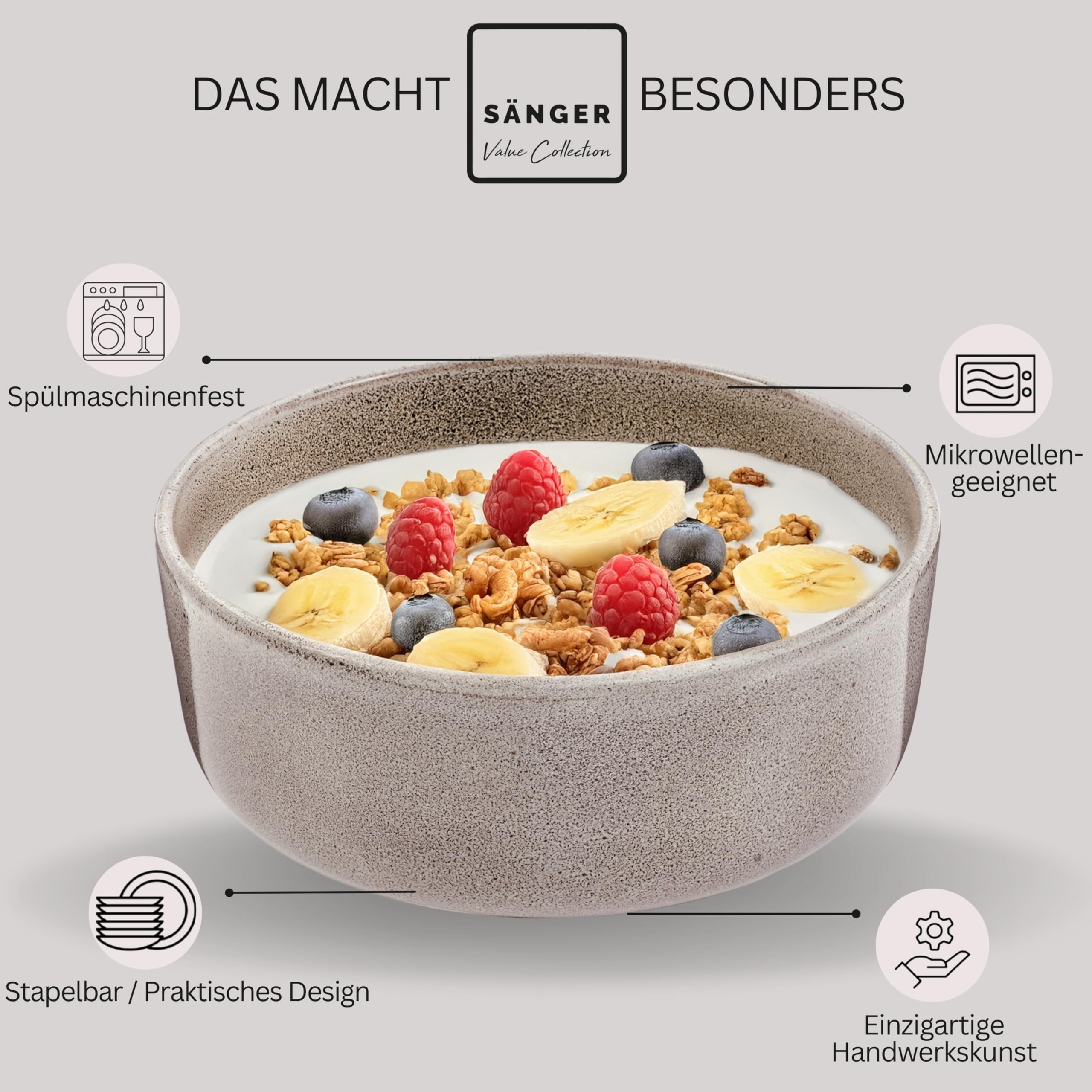 Sänger Kairo Clay Steingut Schüssel Set 4 teilig – Bild 4