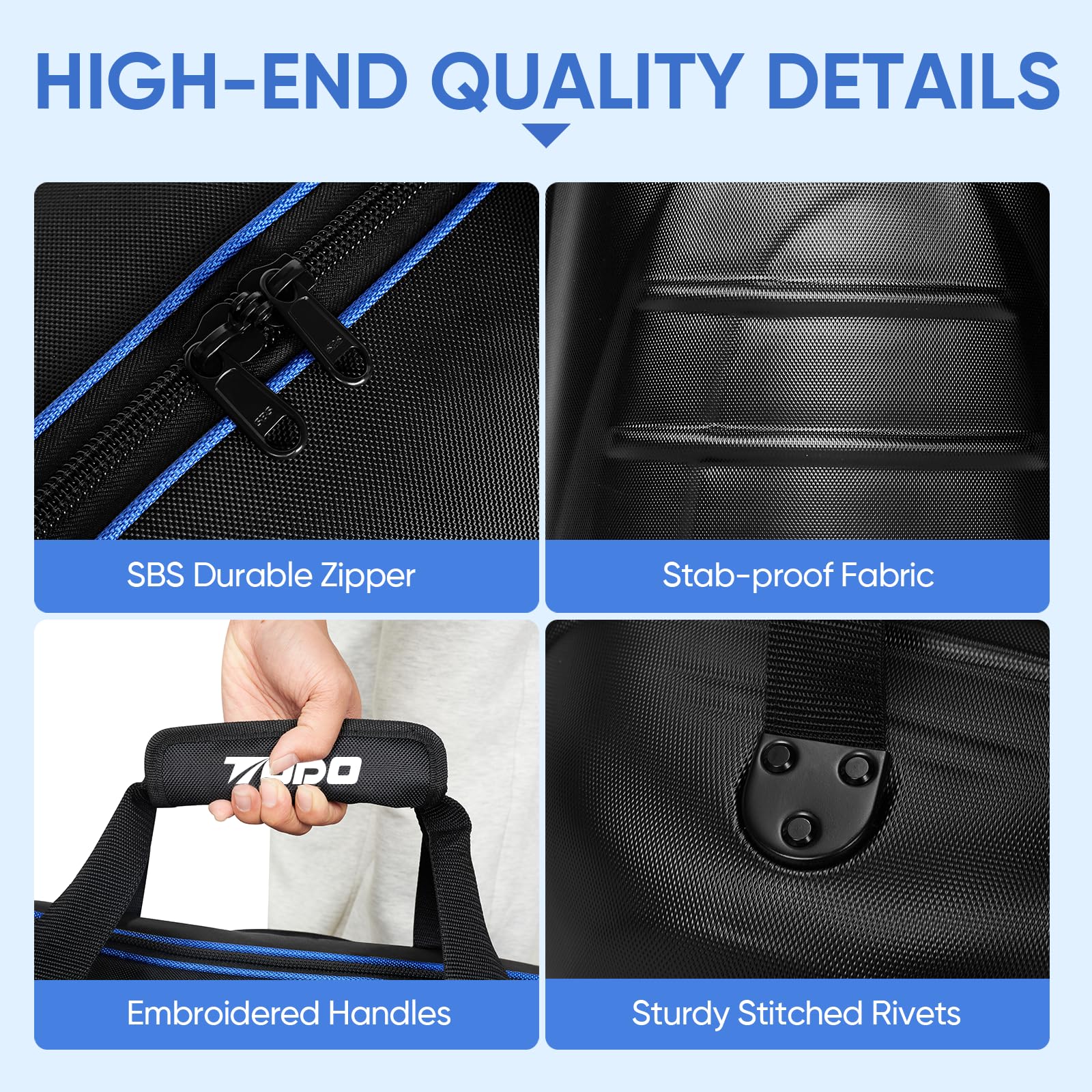 TODO Borsa da Viaggio Da Golf con Guscio Rigido in ABS, 1680D Heavy Duty Oxford Sacca Golf con Rotelle, Resistente e Impermeabile, Interno Materiali Imbottiti, Portatile e Leggero