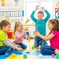 Vista 6 de Pllieay 24 bolas inflables con purpurina, 1.260 in, 6 colores, para regalos de fiesta de niños y rellenos de bolsas de regalos, relleno de bolsas