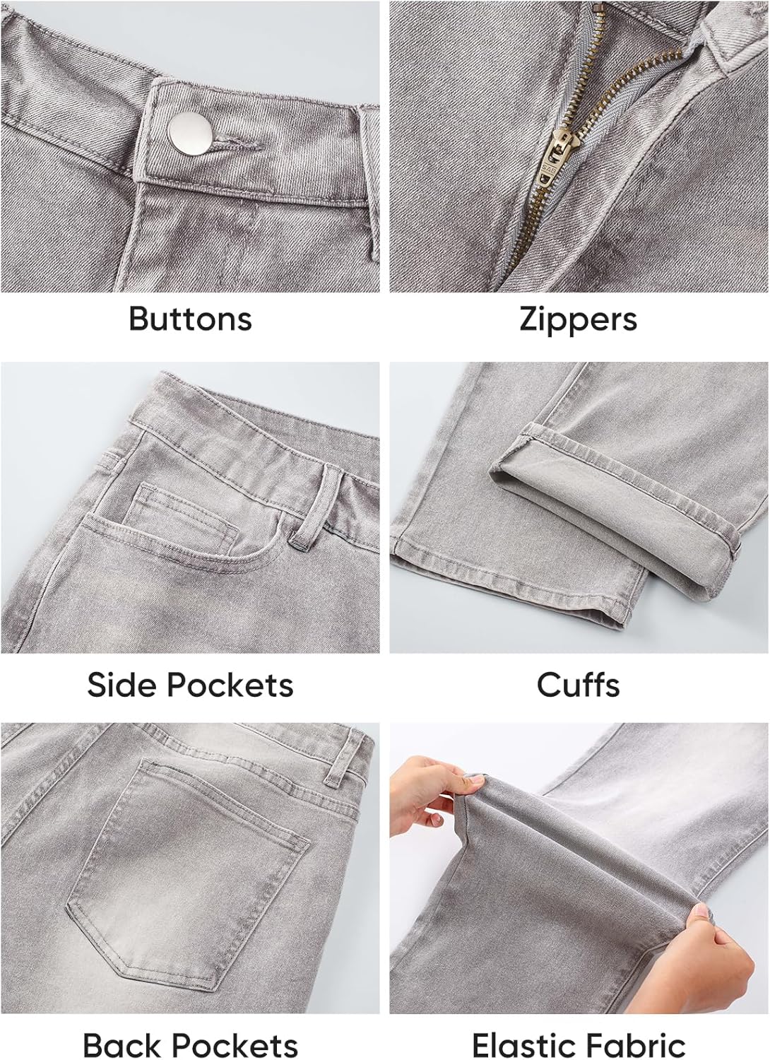 JMIERR Men's Baggy Jeans Wide Leg Skater Hip Hop Denim Pants Loose Fit Streetwear - Image 7