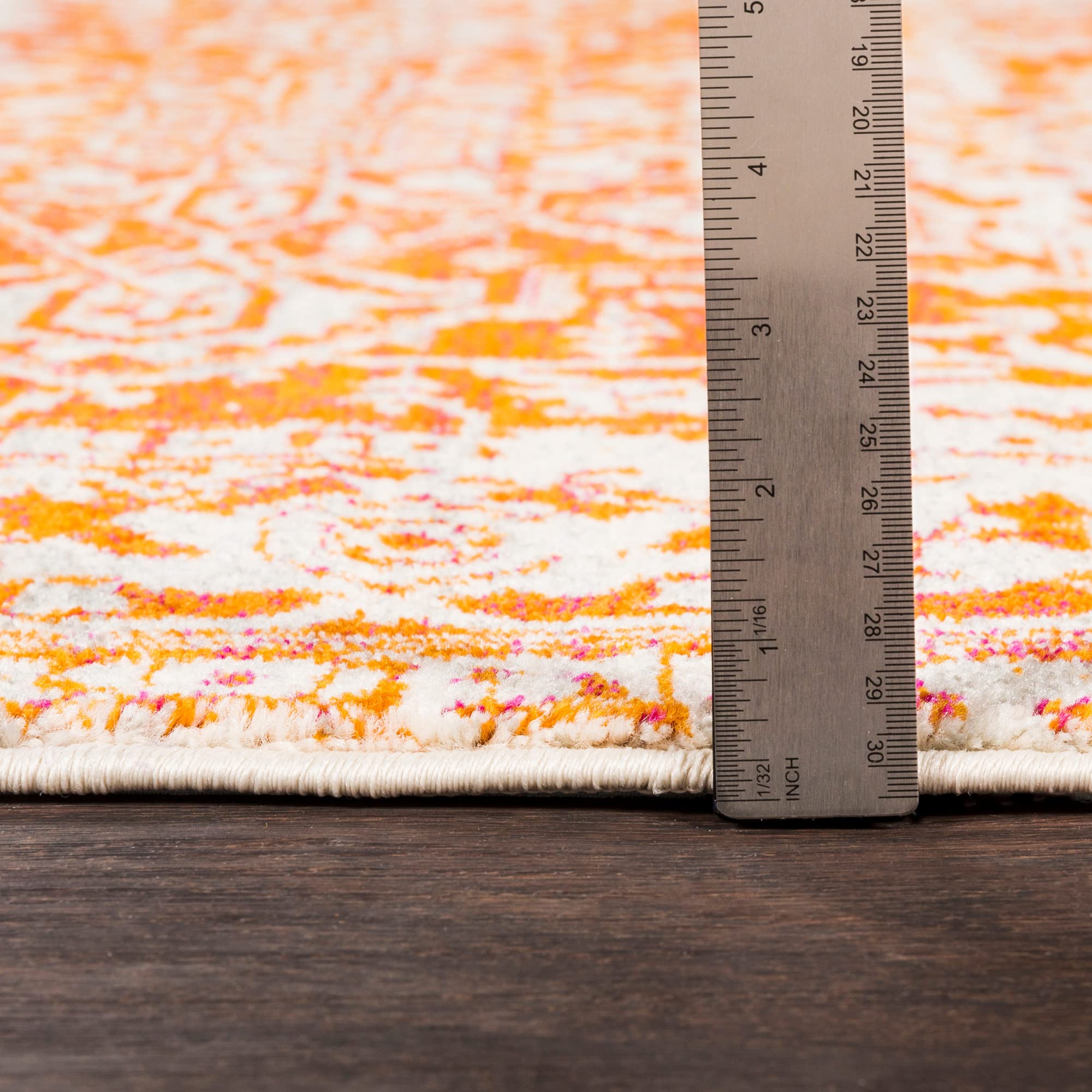 Livabliss Syracusa Vintage groß - Wohnzimmer 160x220 cm, Esszimmer, Schlafzimmer, Orientalischer e Boho Style - Carpet Living Room, Bunter Muster, Orange, Beige und Rosa