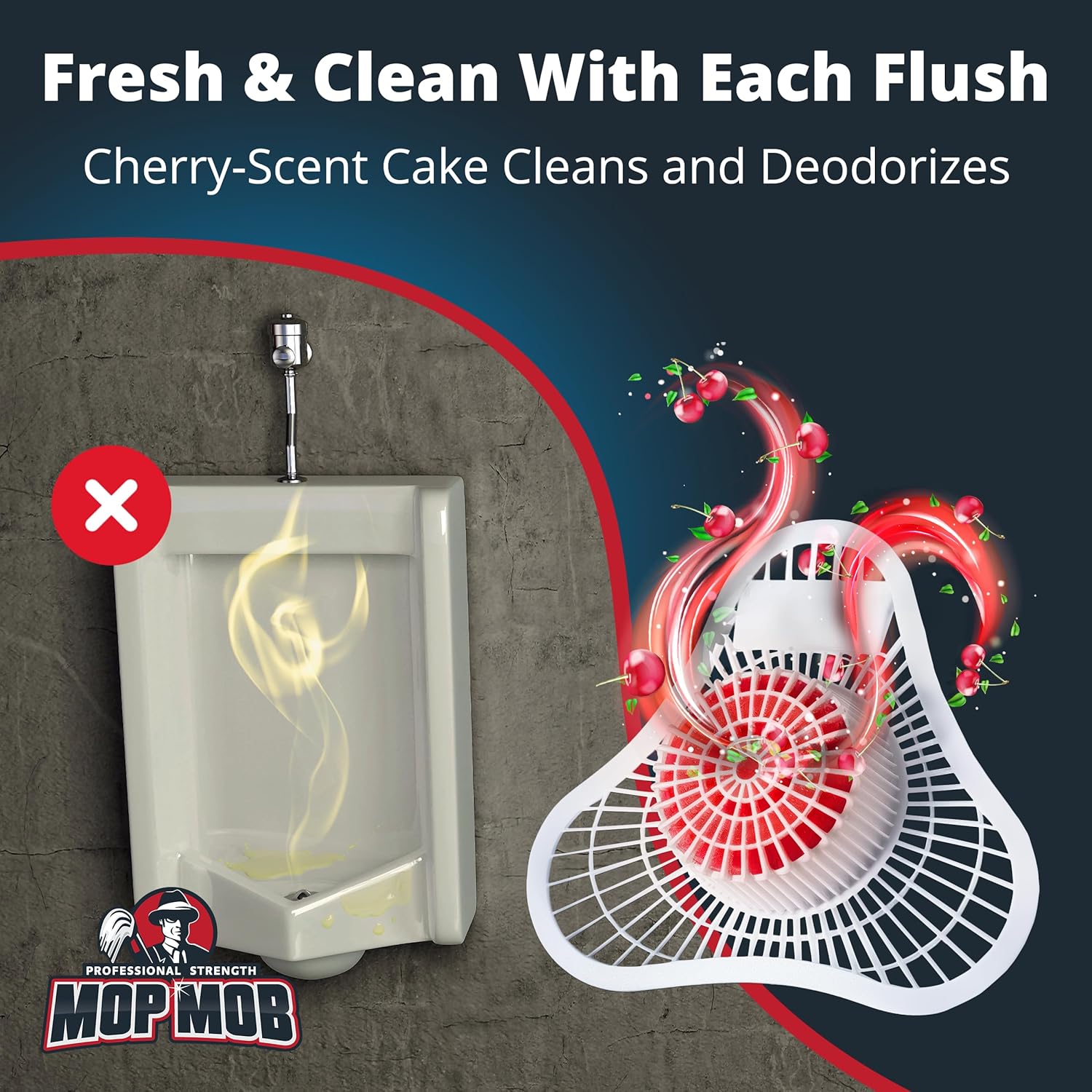 Cherry Red Urinal Screen with Non-Para Block