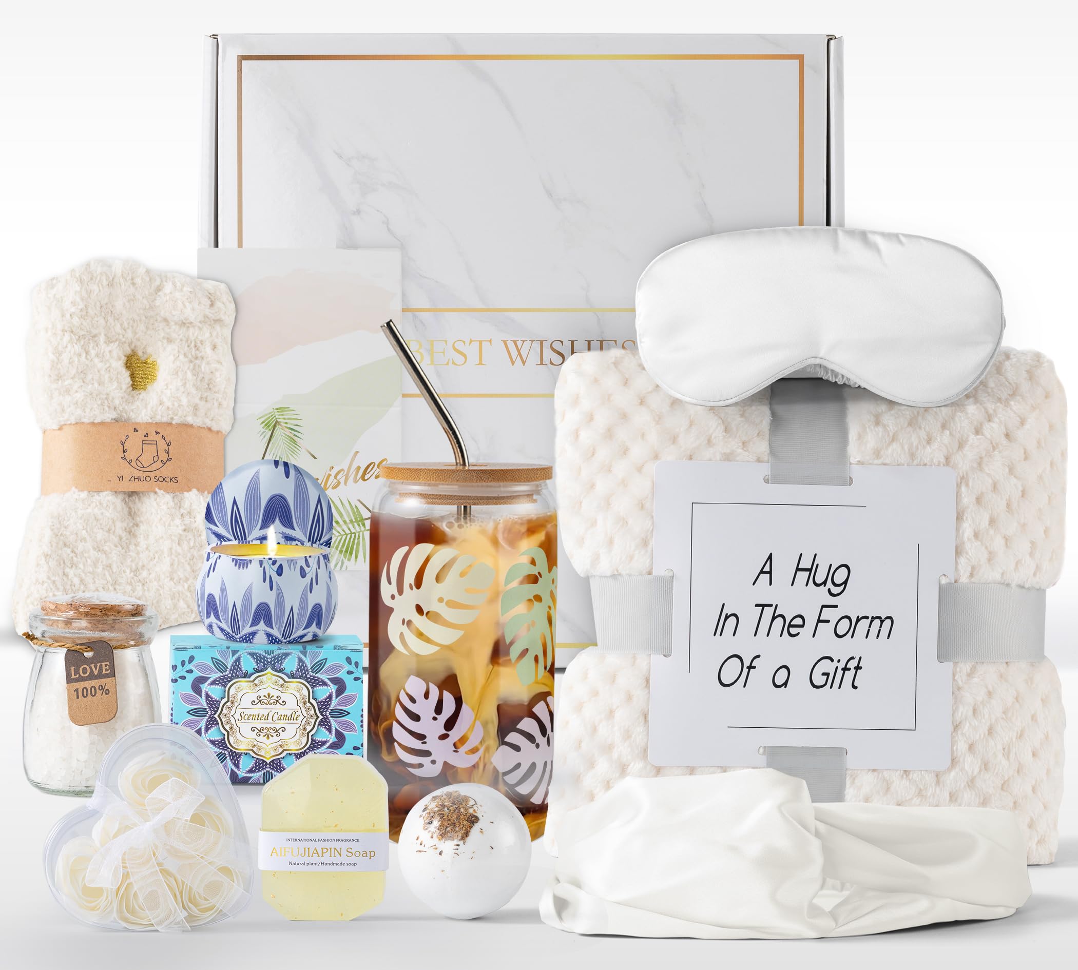 Gift Basket for Women: Cozy Socks, Comfort Soup, Self Care Kit - Perfect Get Well, Surgery Recovery, Birthday, or Sympathy Hug in a Box Gifts