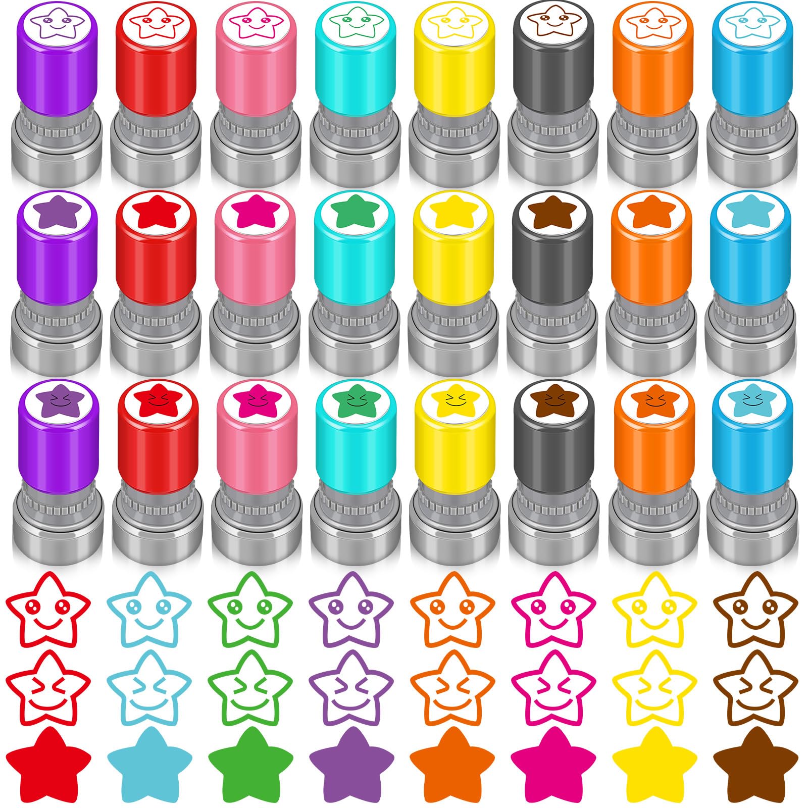 Stempel für Lehrer, selbstfärbend, Sterne, 24 Stück
