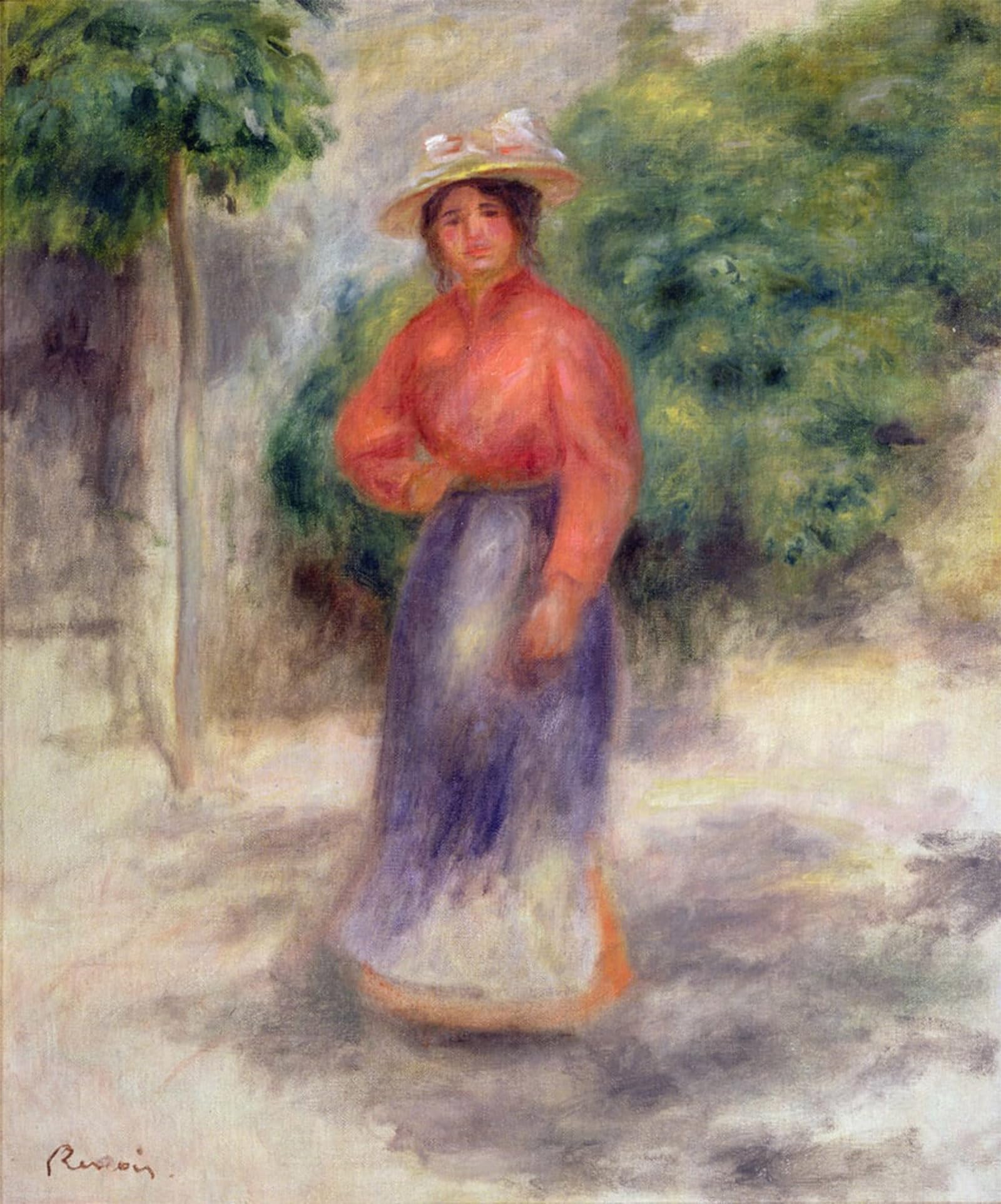 ARTXLXXBN Famous Painting Canvas Artwork Graffiti Print Gabrielle in the Garden by Pierre Auguste Renoir Portrait Canvas Image for Home Decor 60x90cm