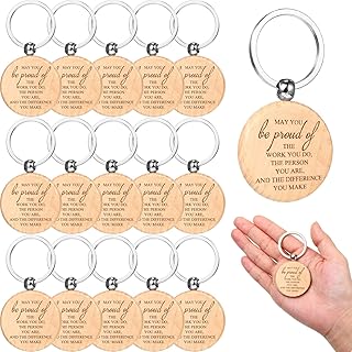 Appreciation Keychain Bulk Inspirational Thank You Keychains May You Be Proud of The Work You Do Keyring Gifts for Coworker Employee Nurse Teacher Volunteer Social Worker (Round, 30 Pcs)