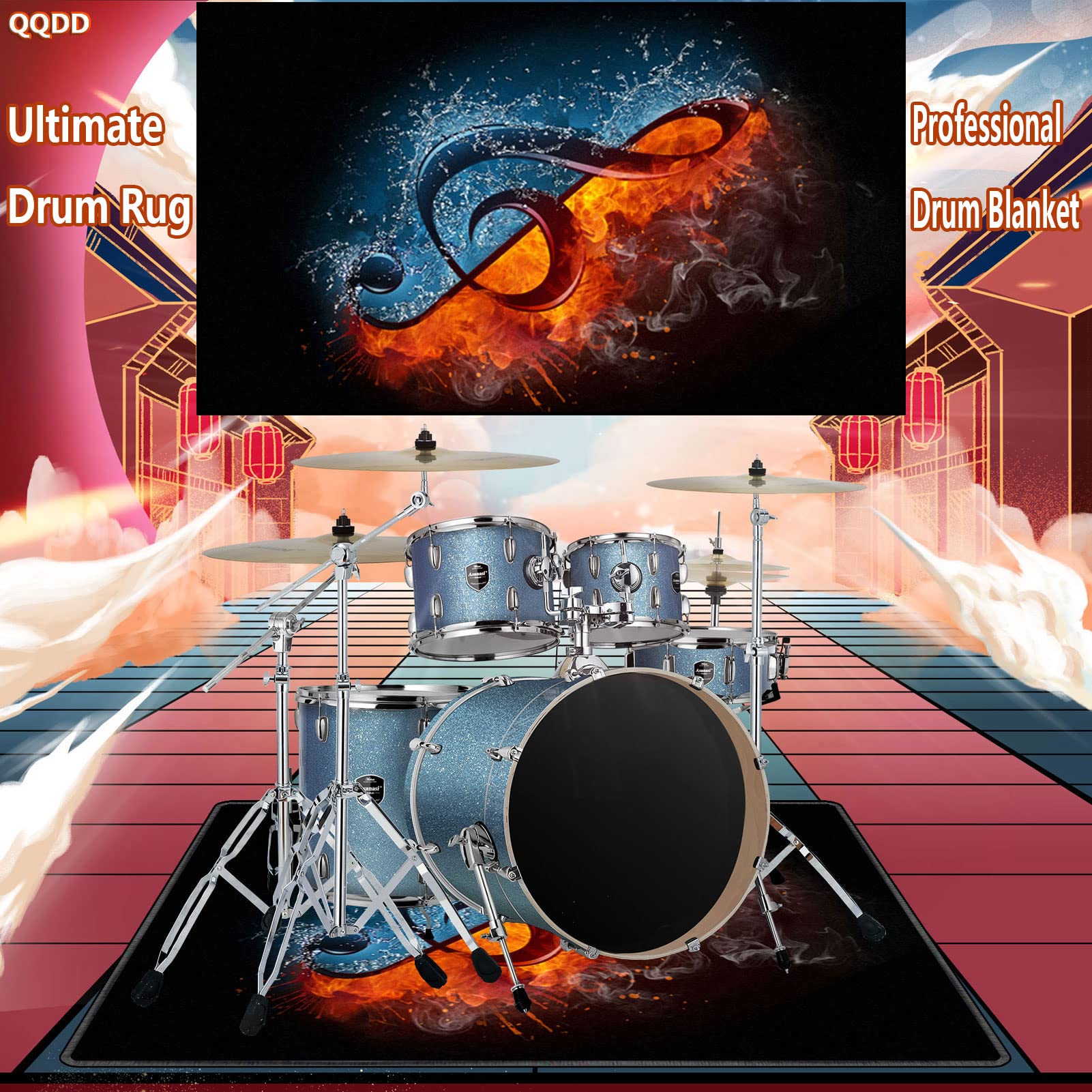 Tappeto Per Batteria 200x160 Cm - Antiscivolo, Fonoassorbente, Per Batterie Acustiche Ed Elettroniche - Foto 7