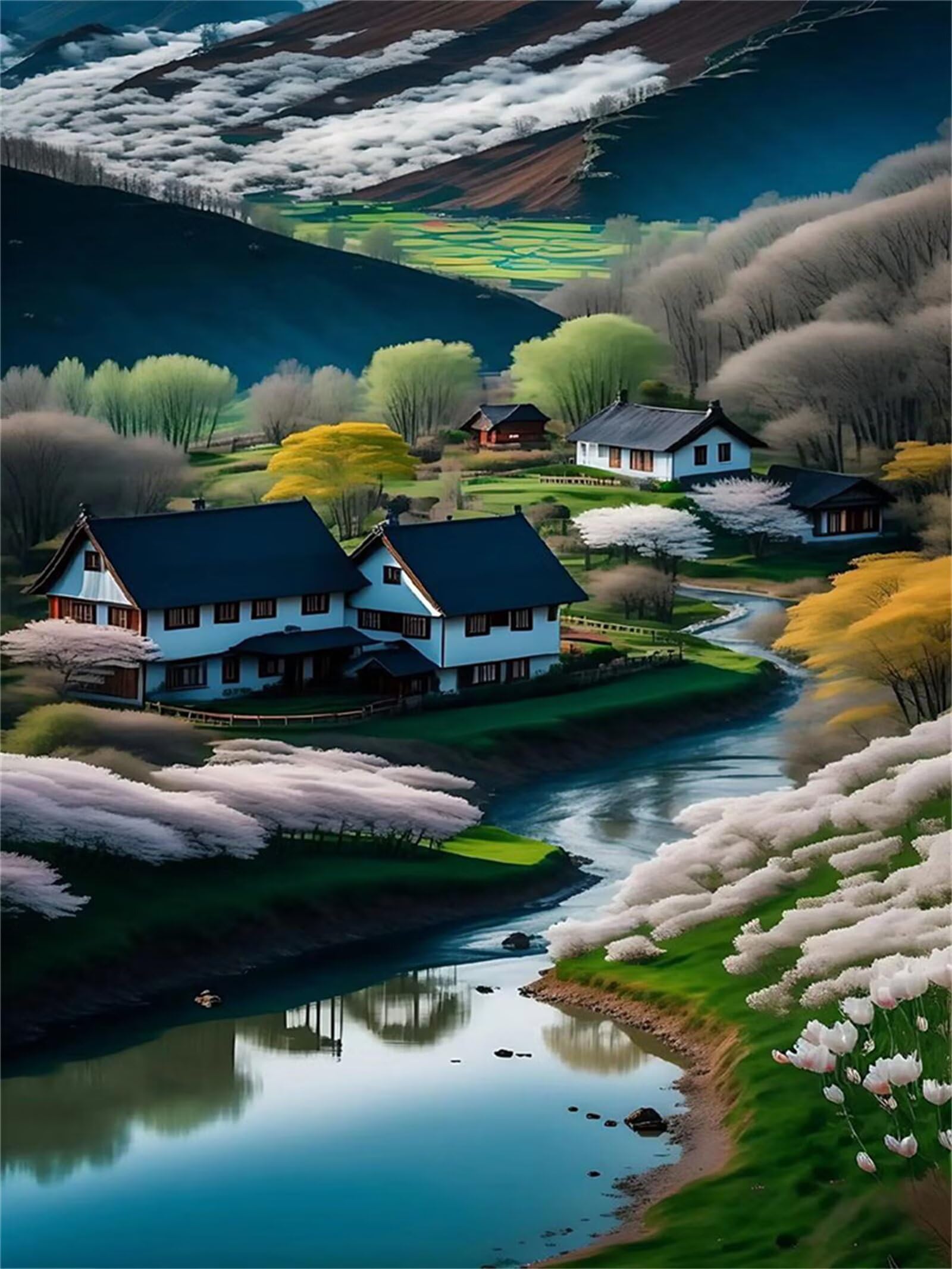 Town House Puzzle 700 sztuk,Puzzle DIY Dorosłych,Klasyczna Puzzle dla Dorosłych Kreatywna Rozrywka, Trudne Gry
