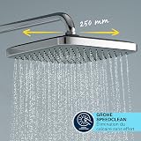 GROHE Vitalio Comfort 250 Colonna Doccia con Termostatico (soffione quadrato 25 cm, doccetta 2 getti, termostatico, risparmio idrico), Cromo, 26984001 - 4
