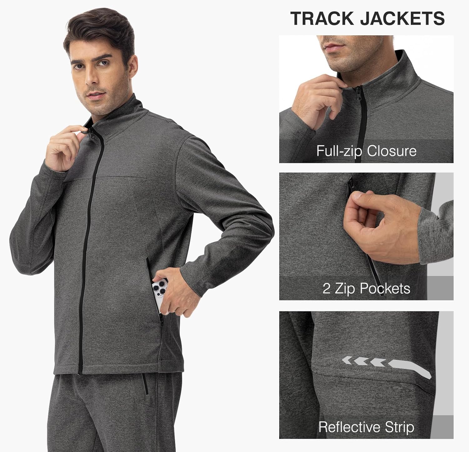 TBMPOY Men's Tracksuits Sweatsuits for Men Sweat Track Suits 2 Piece Casual Athletic Jogging Outfits Full Zip Sets - Image 4