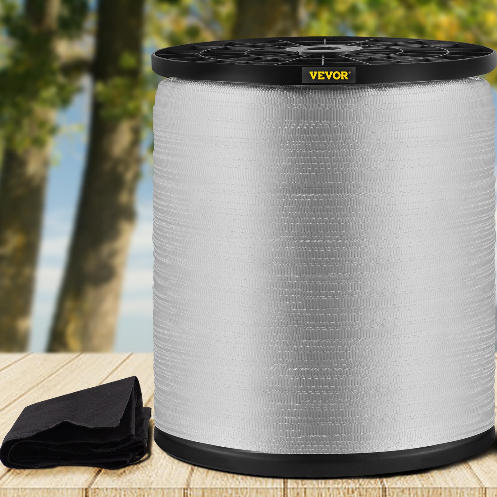 VEVOR Cinta de Tracción de Poliéster Resistencia a la Tracción de 567 kg, Cinta Multifuncional para Trabajos con Alambres y Cables para Tirar, Cargar, Embalar en Todas Las Condiciones Meteorológicas
