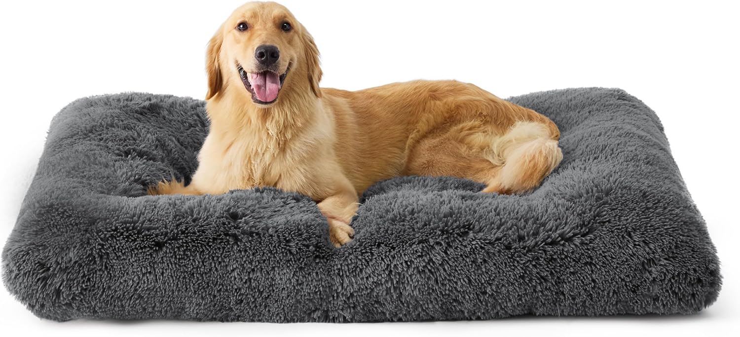 BEDSURE Flauschiges Hundebett für große Hunde – 104 x 69 x 8 cm, waschbares Hundebett für große Hunde, rutschfeste Unterseite, dunkelgrau BEDSURE Flauschiges Hundebett für große Hunde – 104 x 69 x 8 cm, waschbares Hundebett für große Hunde, rutschfeste Unterseite, dunkelgrau