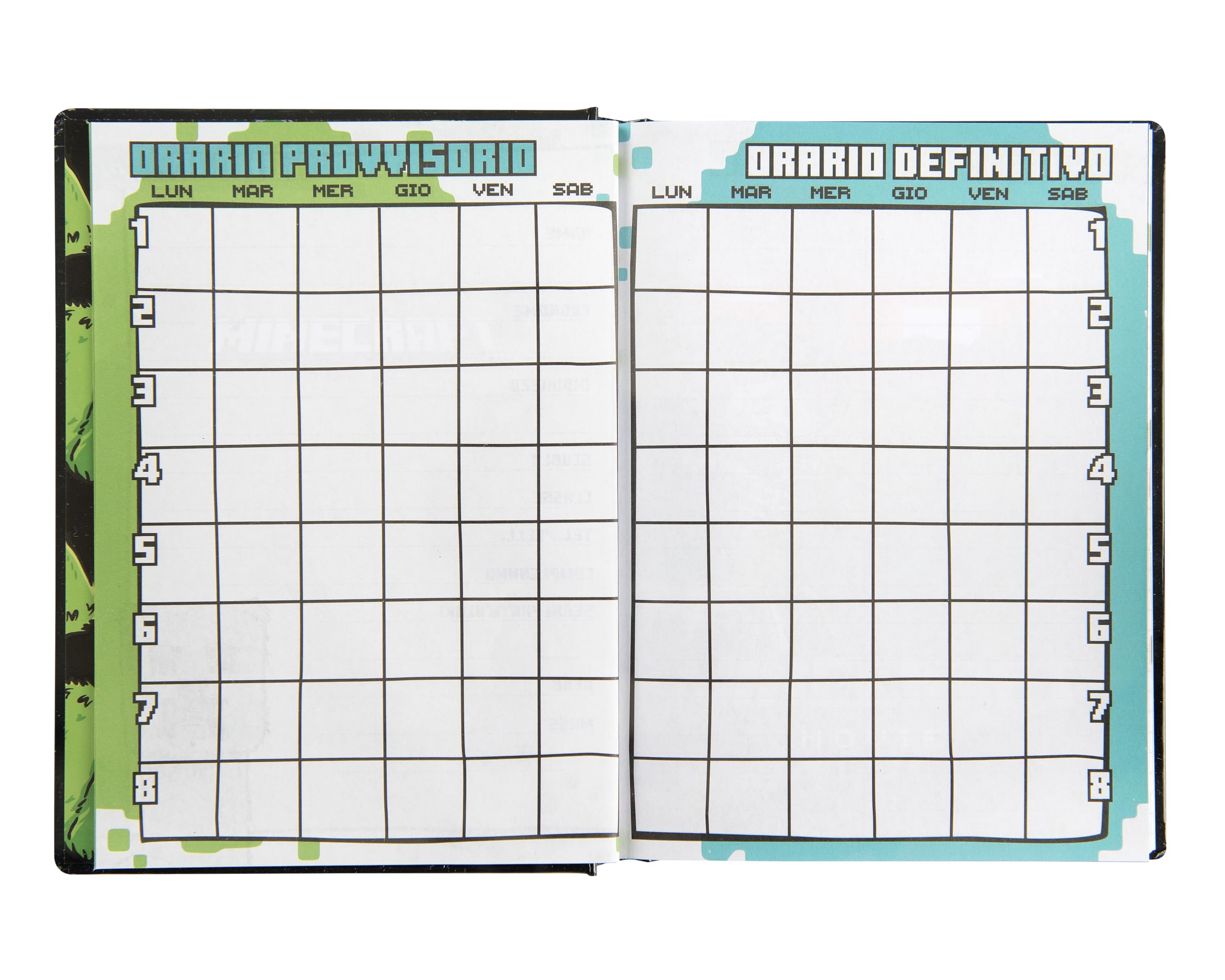 Franco Cosimo Panini Minecraft – Diario escolar oficial Minecraft, diario de 12 meses, ideal para la escuela primaria, con tapa acolchada y 320 páginas interiores impresas a color, 13 x 17,8 cm