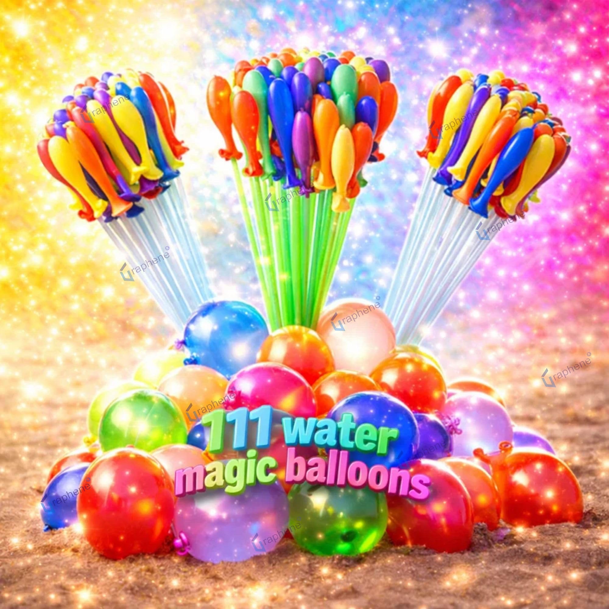 GRAPHENE Set of 3 Bunch 111 Holi Magic Water Balloons/Multicolor Automatic Fill and Tie Magic Water Balloons for Holi- Quick Fill, Easy Tie, No Mess, Fun For Kids (111 Balloons)-picture-26
