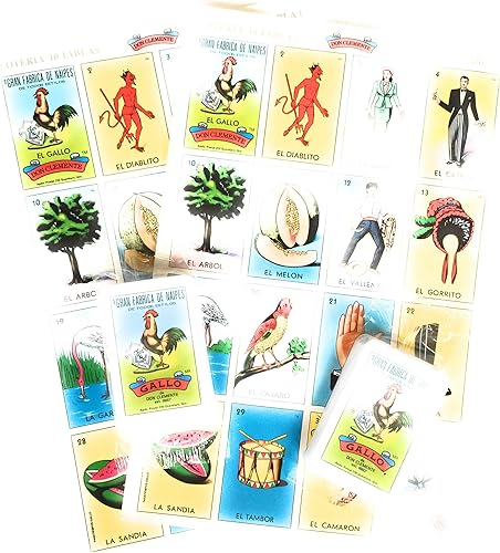 Miniatura 2 de Paquete de 2 Don Clemente Mexican Jumbo Loteria Set, 20 tablas grandes y 2 mazos de cartas Loteria Mexicana Jumbo paquete de 20 mesas