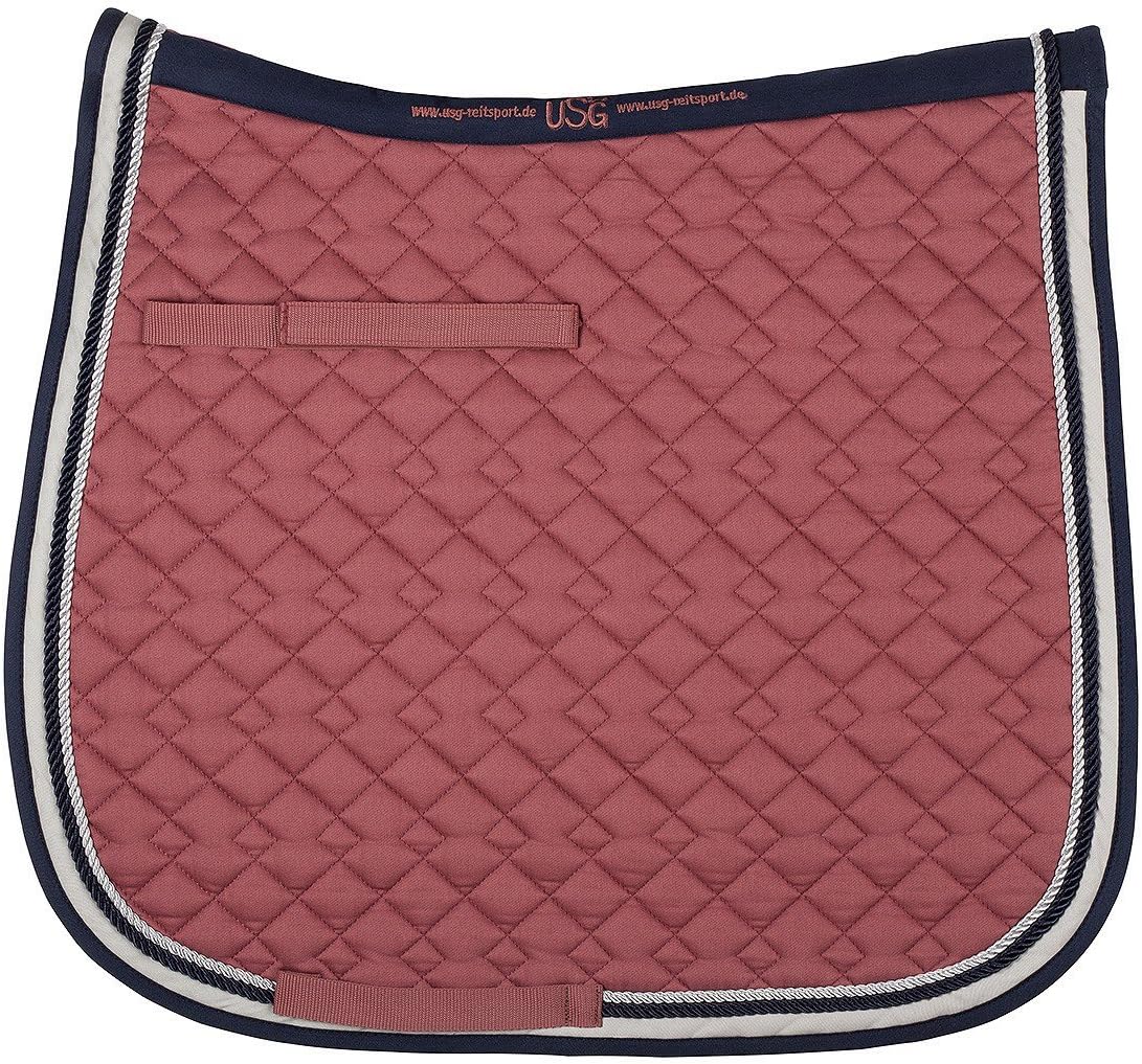 USG General Purpose Quillted Saddle Cloth with Double Rope Piping, Full, White/White with Border, White/White