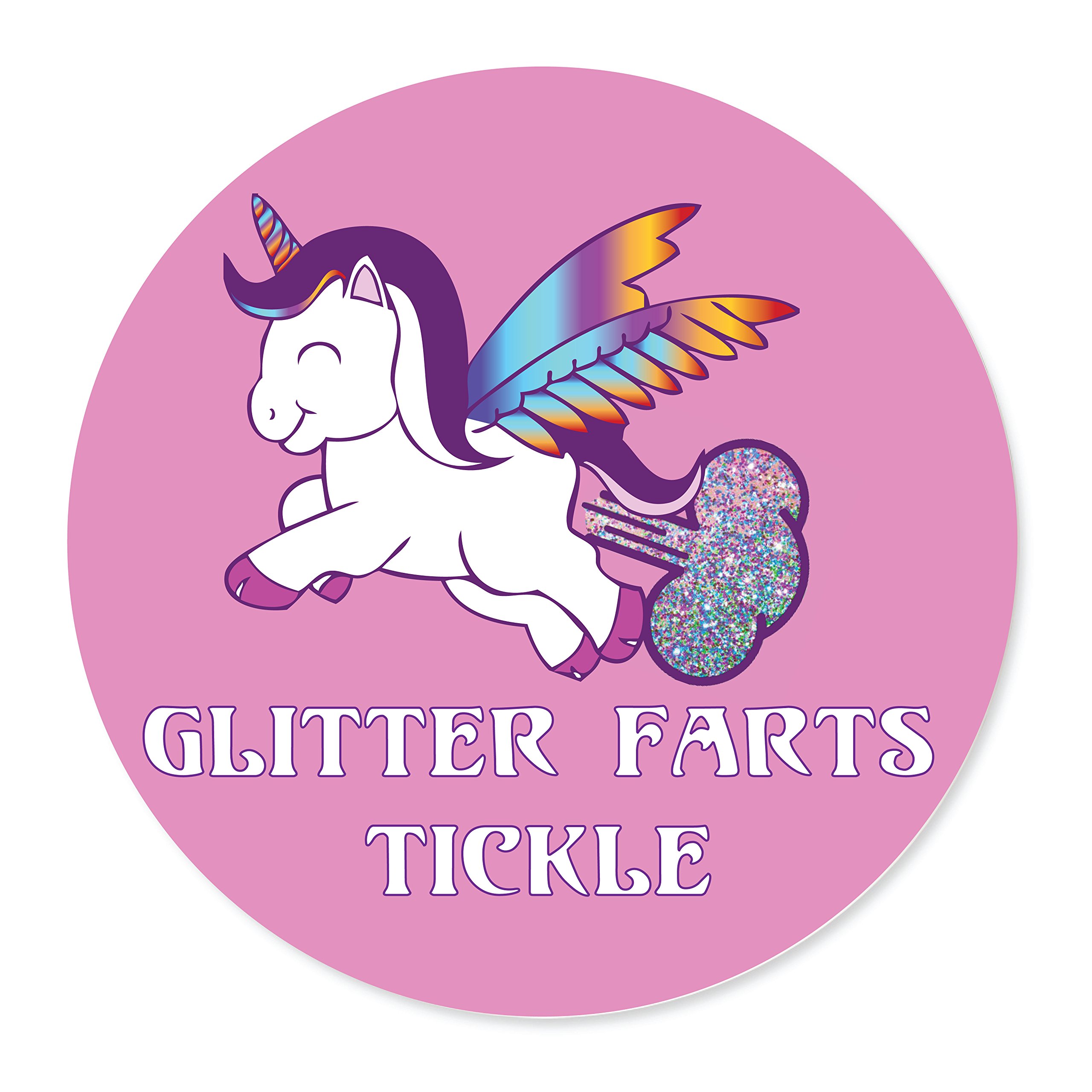 Funky Gifts Glitter Farts Tickle 45mm Badge