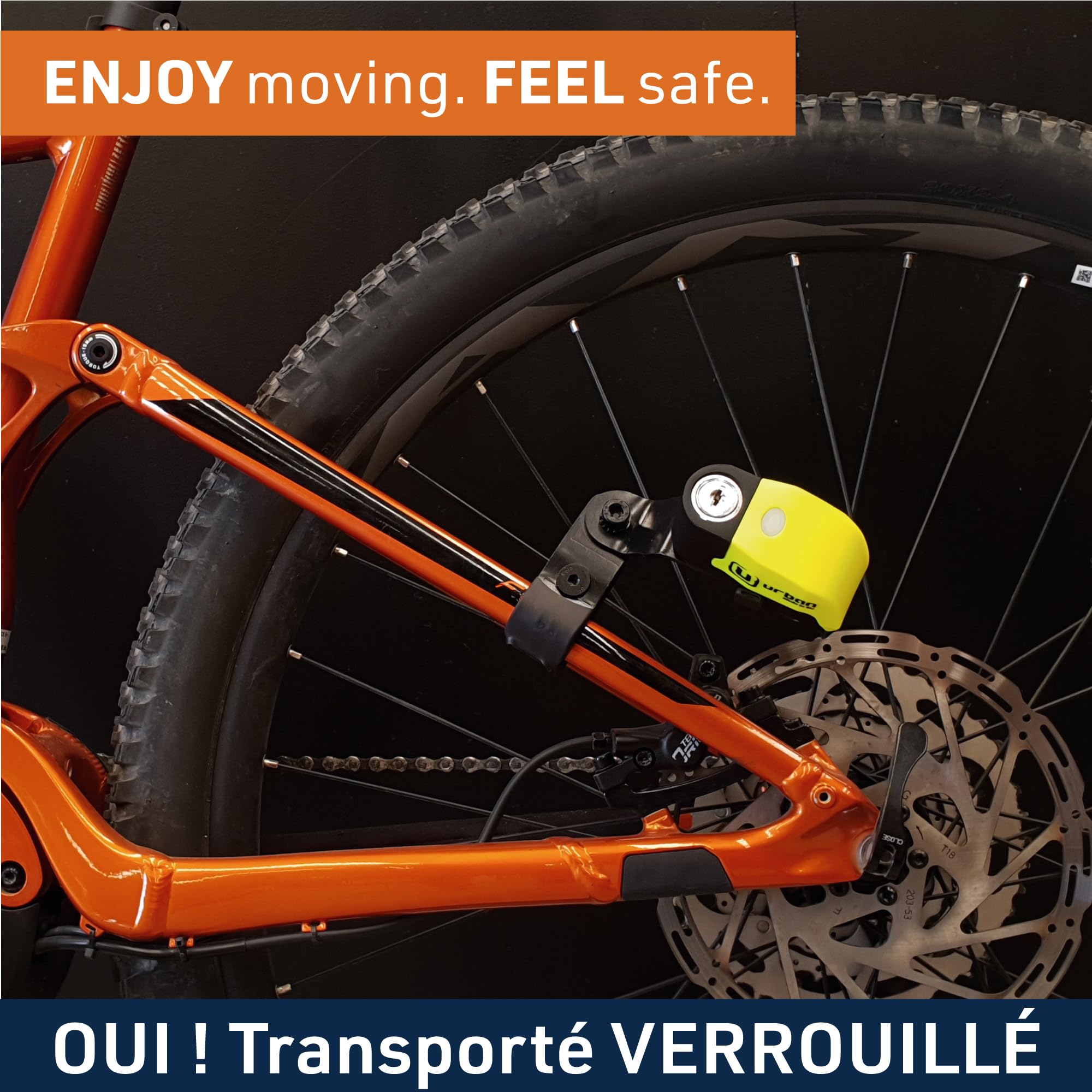 URBAN UR6 Antivol Moto, Bloque Disque avec Alarme intelligent | Plus Efficace | Hi-Tech, 120dB, LED, Warning, Sensibilité A+, Trés Étanche, Batterie Long Durée, Cadenas Bloc 6mm Universel Scooter Vélo