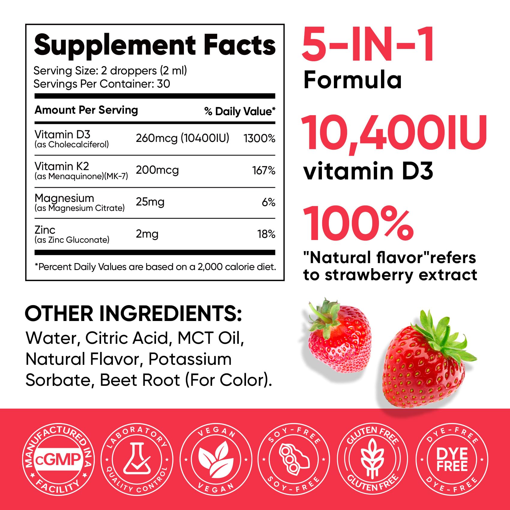 5-in-1 Vitamin D3 K2 Drops, Vitamin D3 10400 IU & K2(MK-7) 200mcg — Amazon image 8