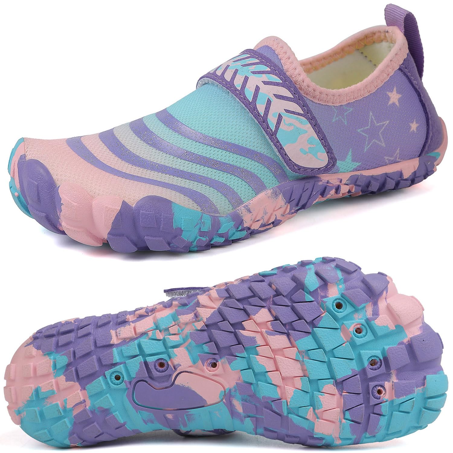 FIVESTORECITY Boys Girls Water Shoes Kids Lightweight Aqua Socks Barefoot Quick Dry Hiking Walking Sneakers Slip On Sandals for Beach Pool Swim (