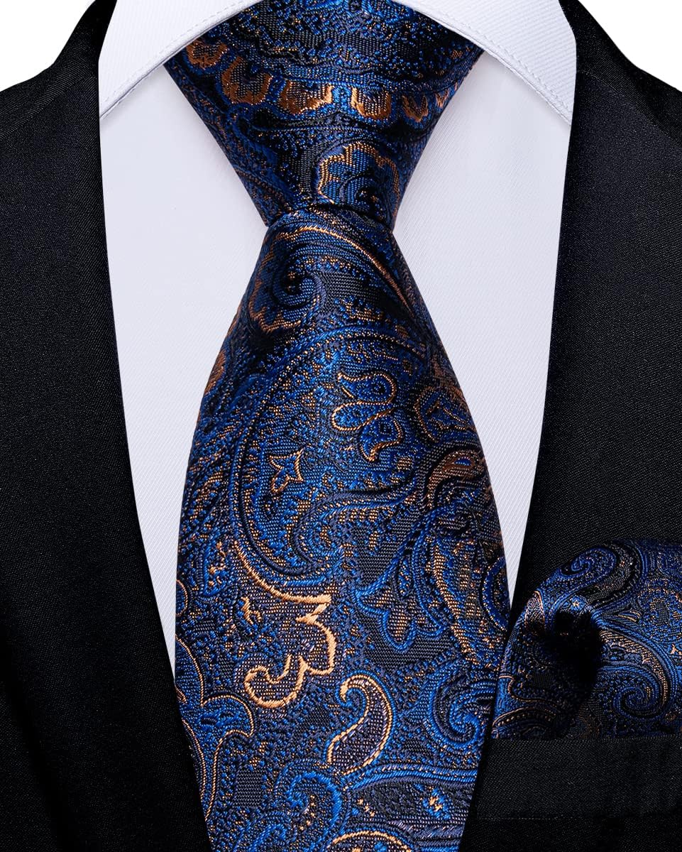 DiBanGu Boys Pre-tied Neckties and Pocket Square Set Adjustable Strap Tie for Kids Wedding Party Graduation School Uniforms - Image 2