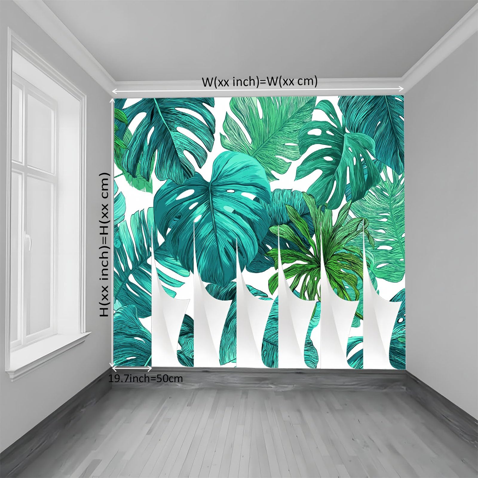 Générique 200 x 140 cm egzotyczna panoramiczna tapeta dżungla palmy monstera Deliciosa 3D projekt ścienny, dekoracja ścienna do zdjęć, tapety z włókniny dekoracja ścienna salon sypialnia, zielony