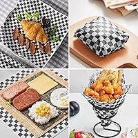 Vista 5 de Hojas de papel encerado de 12 x 12 pulgadas, 200 forros para cestas de alimentos para sándwiches, hamburguesas, hojas de papel encerado a cuadros