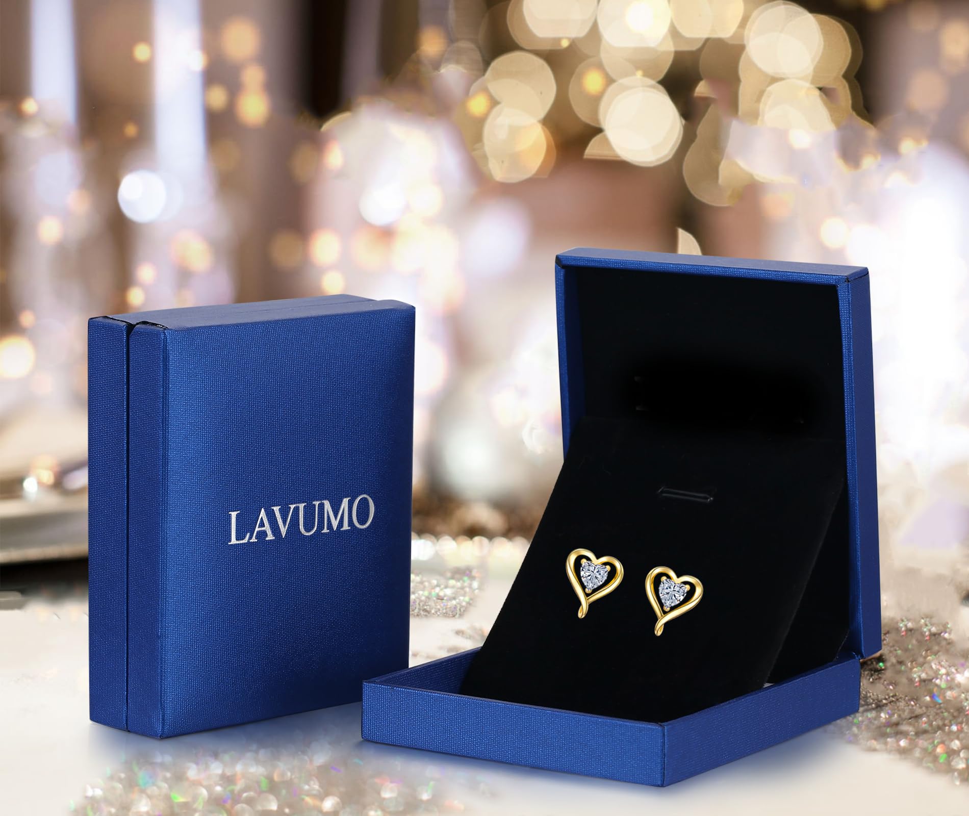 LAVUMO Pendientes Mujer Plata de ley 925/Latón Pendientes Joyas de Mujer Regalos en Cumpleaños Navidad Aniversario día de San Valentín para Esposa, Mamá, Novia