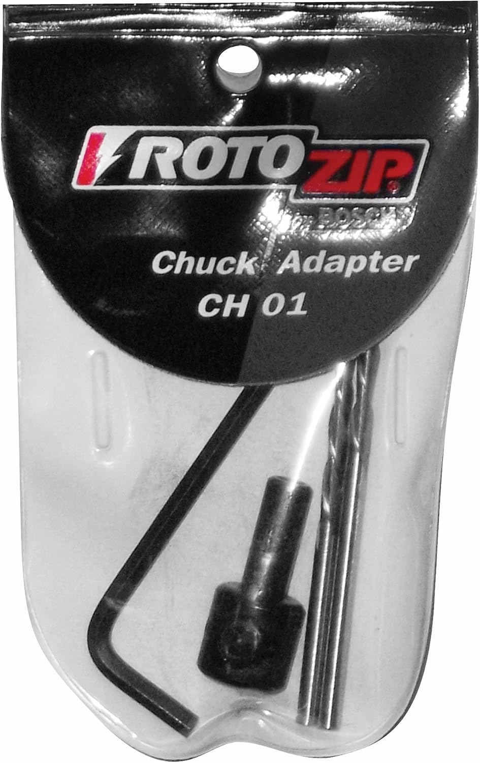 RotoZip CH01 Steel Chuck Adapter Kit for 1/4in Routers & Trimmers | Converts 1/4IN Collets To Accept 1/8IN Zip Bits | Steel Construction | Includes Hex Key | Precision Fit