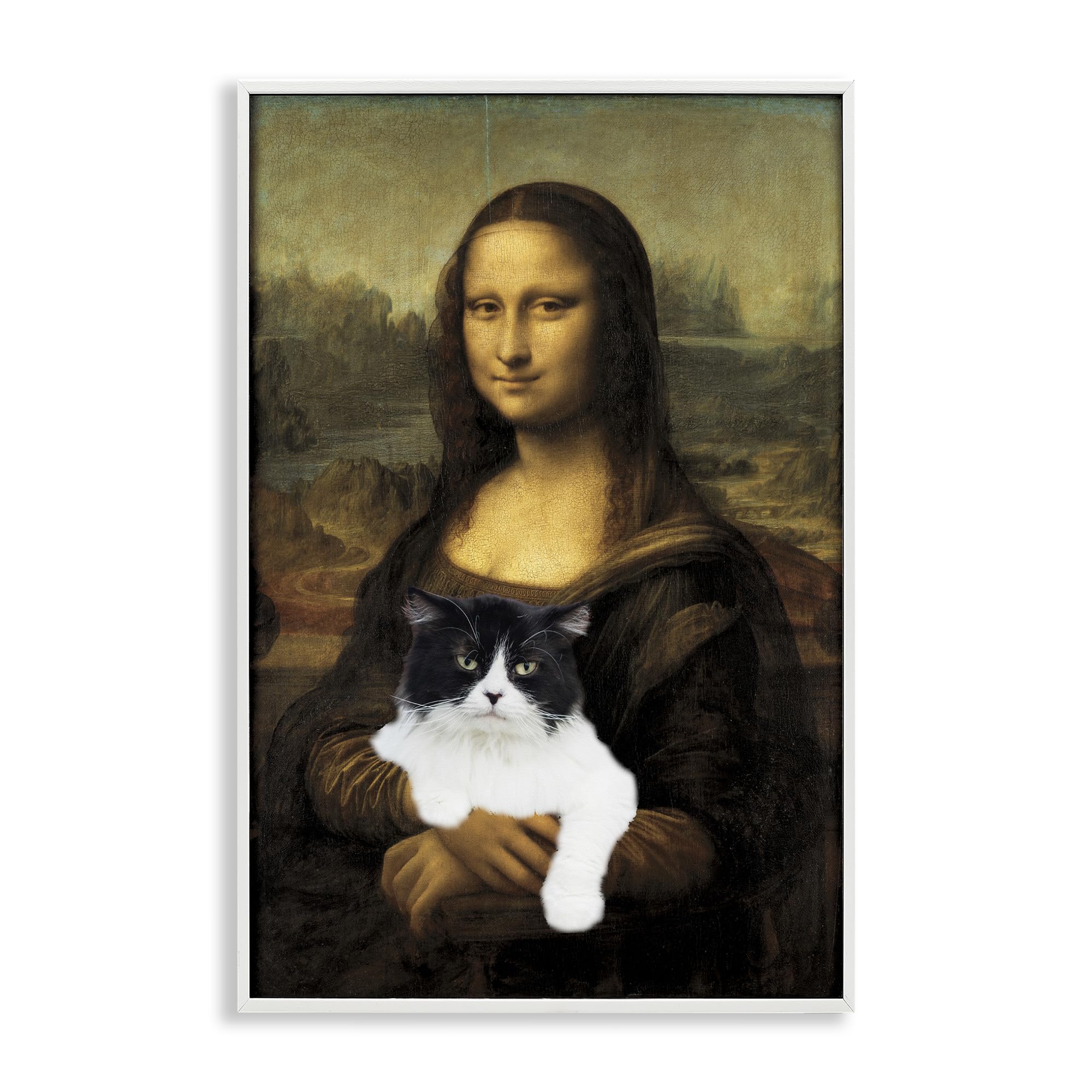 Poster Mona Lisa Cat Lady Stupell pour les passionnés d'art et chats