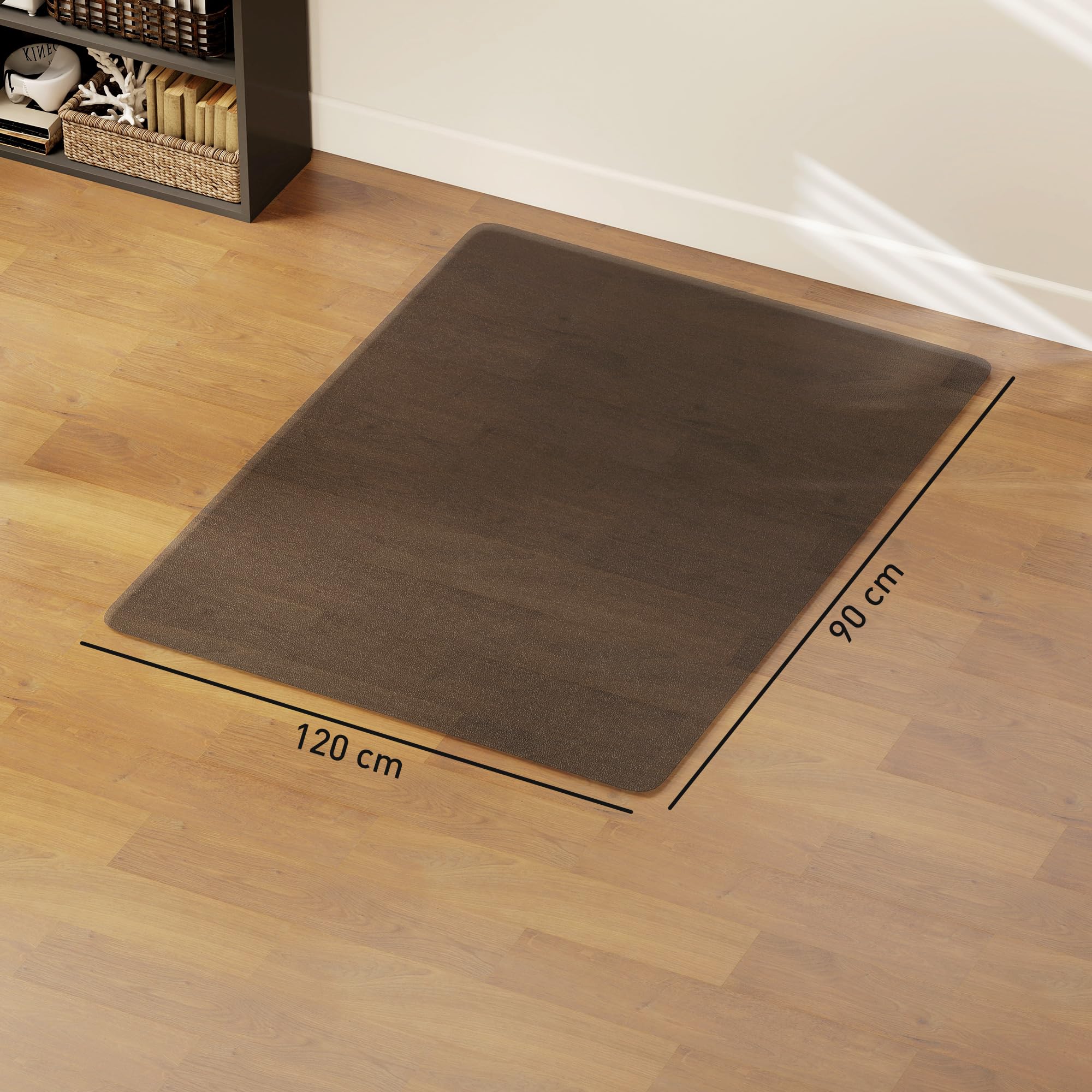 HOMCOM Tappetino Salvapavimento 120x90 cm Nero, Tappeto per Sedia da Ufficio in Plastica