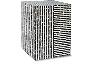 Black and White Striped Mother of Pearl End Table