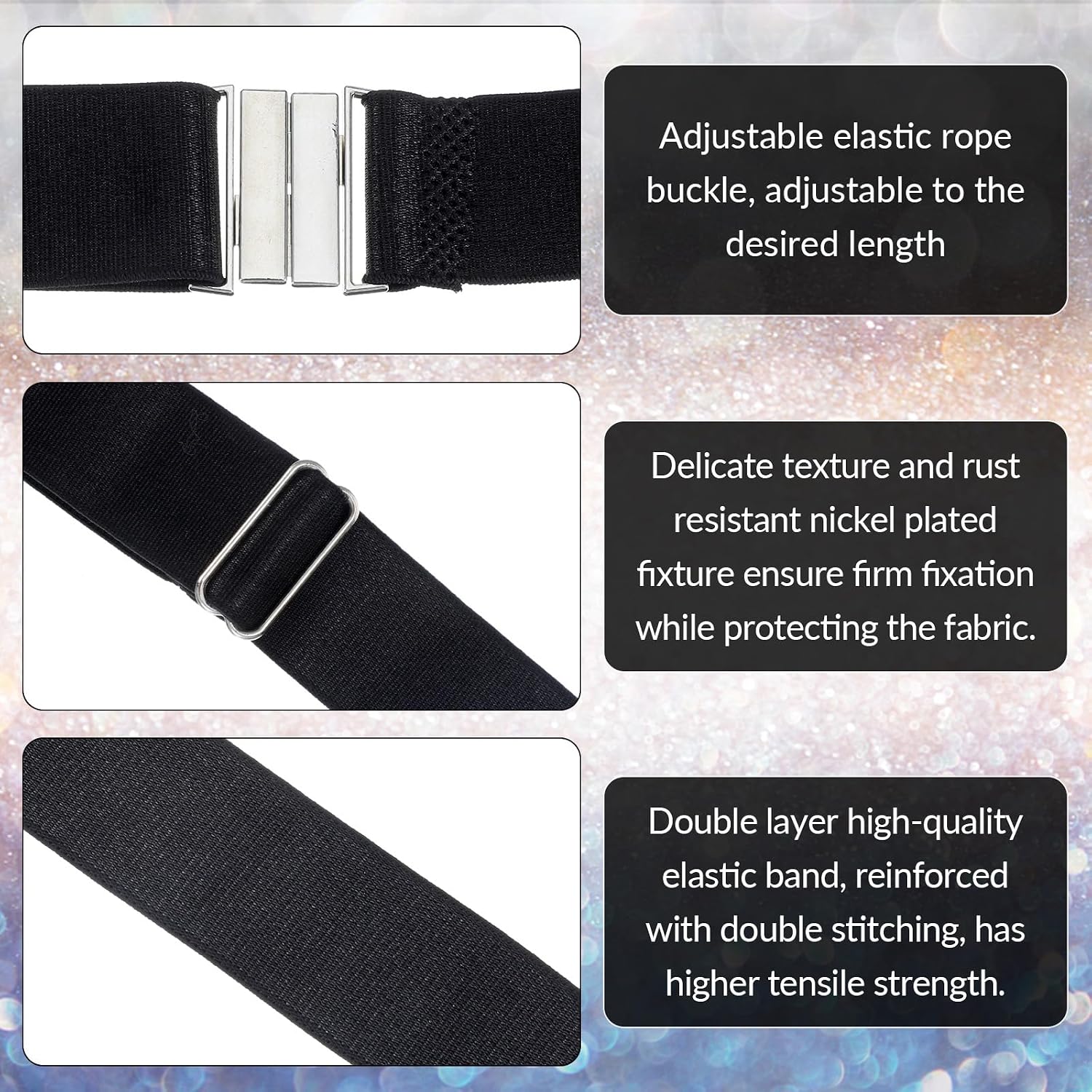 2Pcs Plus Size Thigh Garter Belt, High Elastic Adjustable Leg Garter Belt For Women Thigh High Socks, Extended Size Stocking Holder With Metal Buckle