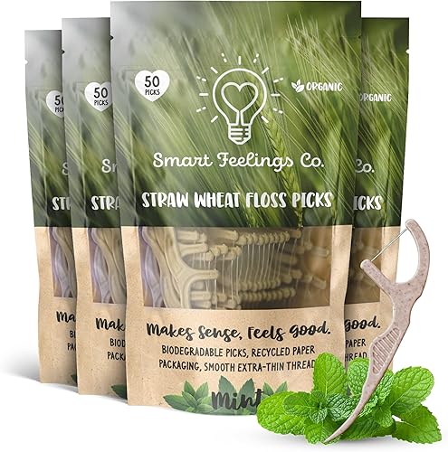 Palillos de hilo dental biodegradables, 200 unidades  Hilo dental ecológico como bambú sostenible para la limpieza de dientes de adultos y niños