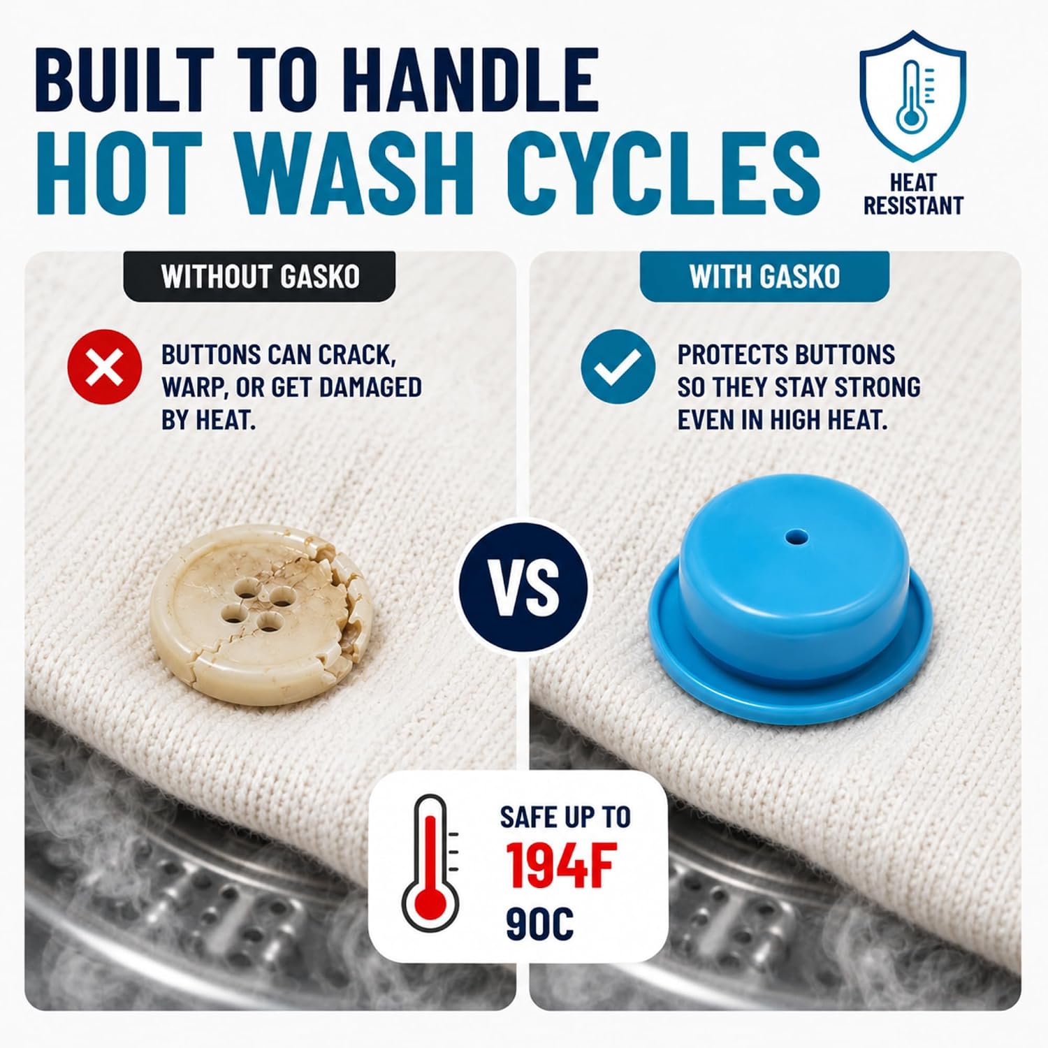 GASKO Clothes Button Protectors Silicone for Laundry, Dryer & Water Washing image 5