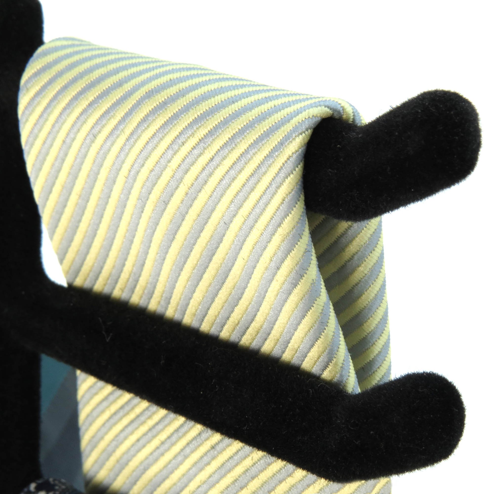 HANGERWORLD 3 Black Flocked Plastic Tie Rack Belt Organizer Non-Slip Coat Clothes Accessory Hangers.