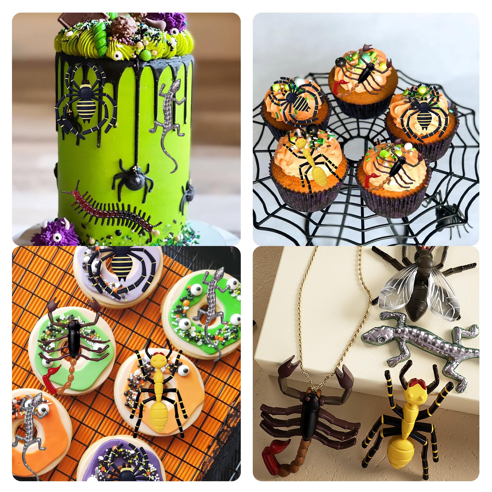 Insect Chocolate Molds, Scorpion Ant Spider Silicone Molds, Gecko Centipede Insect Prank Fondant Baking Molds for Cake Decoration Cupcake Topper Candy Sugar Craft Gum Paste Clay Resin, Set of 5 - Image 4