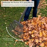FLY HAWK Râteau à Feuilles, 165cm Râteau de Jardin avec Manche Réglable et 25 Dents Renforcées, 45cm Grande Surface Râteau de Jardin pour Nettoyer Plantes, Pelouse et Cour - 2