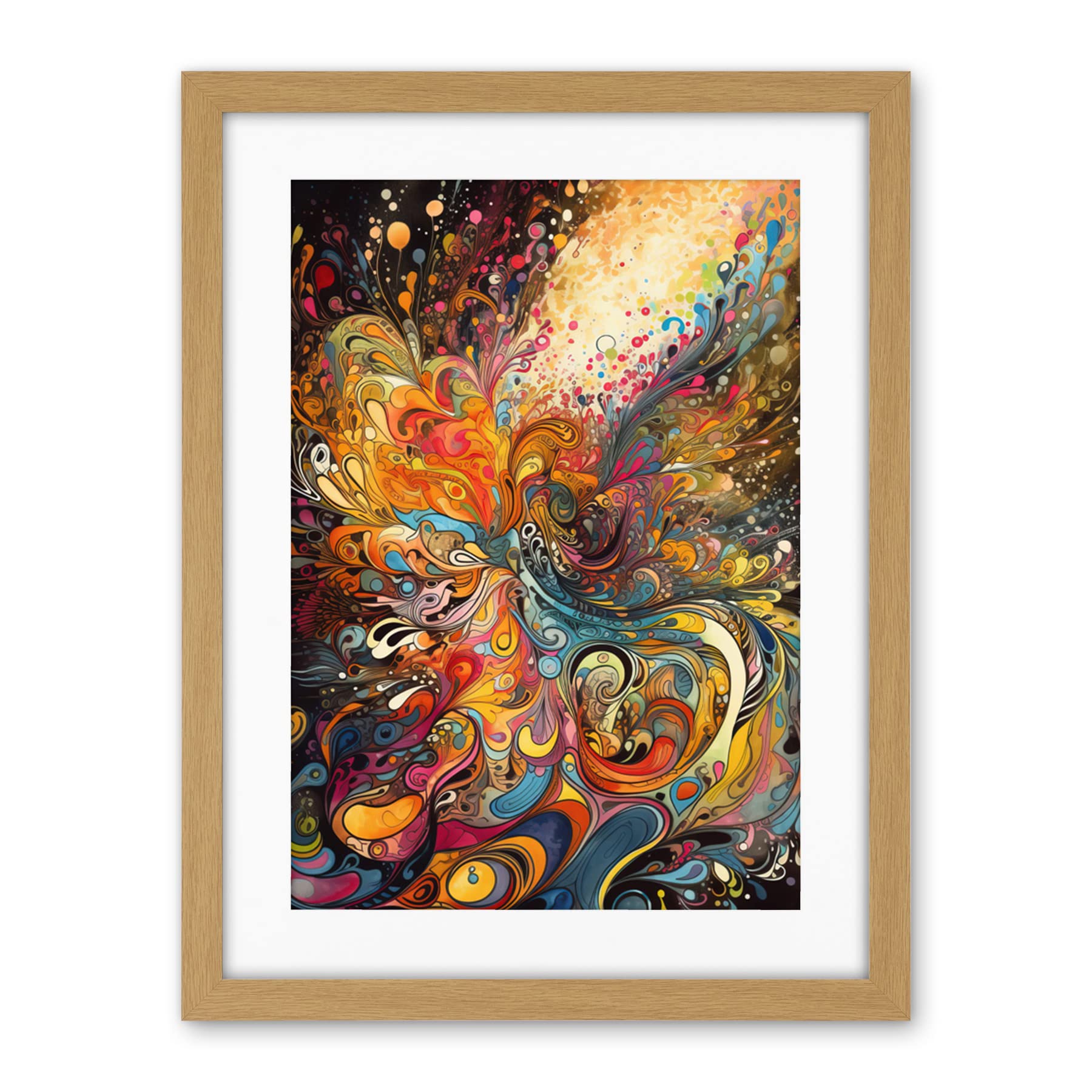Artery8 Vibrant Colour Sound Waves Music Artwork Artwork Framed Wall Art Print 18X24 Inch