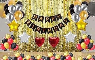 Party Propz 50 Pcs Happy Birthday Decoration Combo For Birthday Decorations Items For Wife,Husband Or Loved Ones